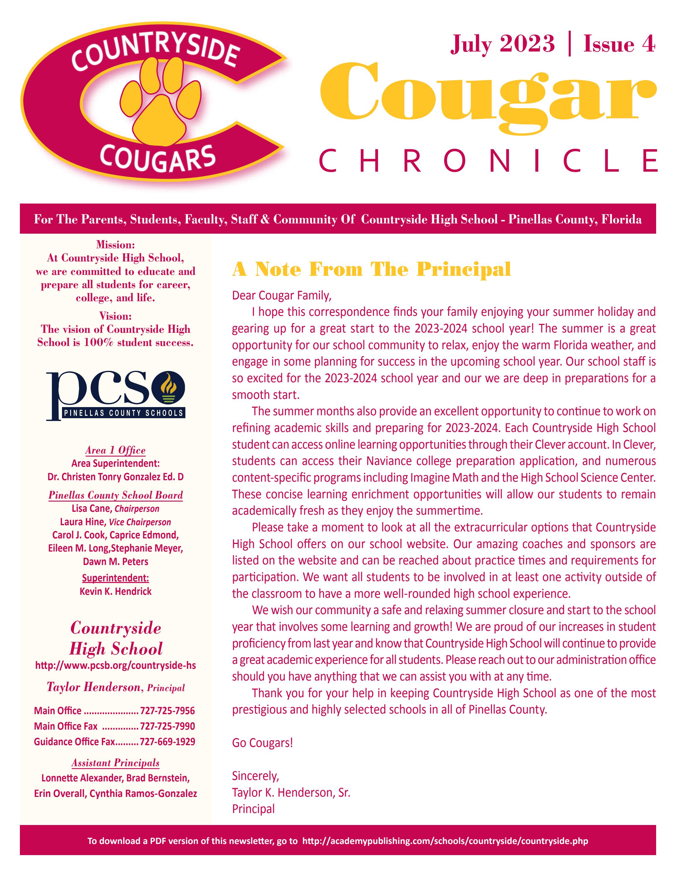 Countryside High School Newsletter by Academy Publishing, Inc. - Issuu