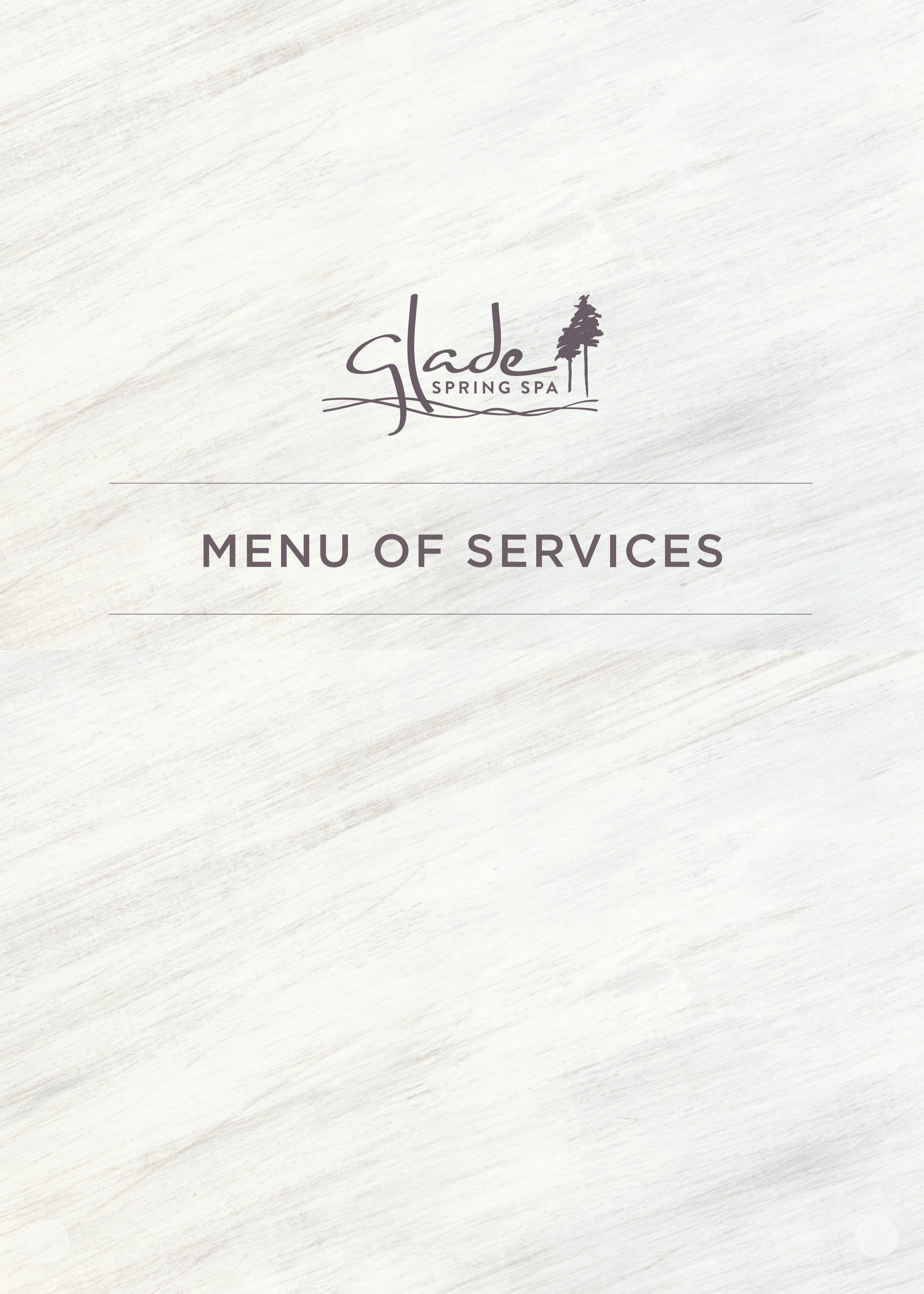 Glade Spring Spa Menu of Services by Suncadia Resort Issuu