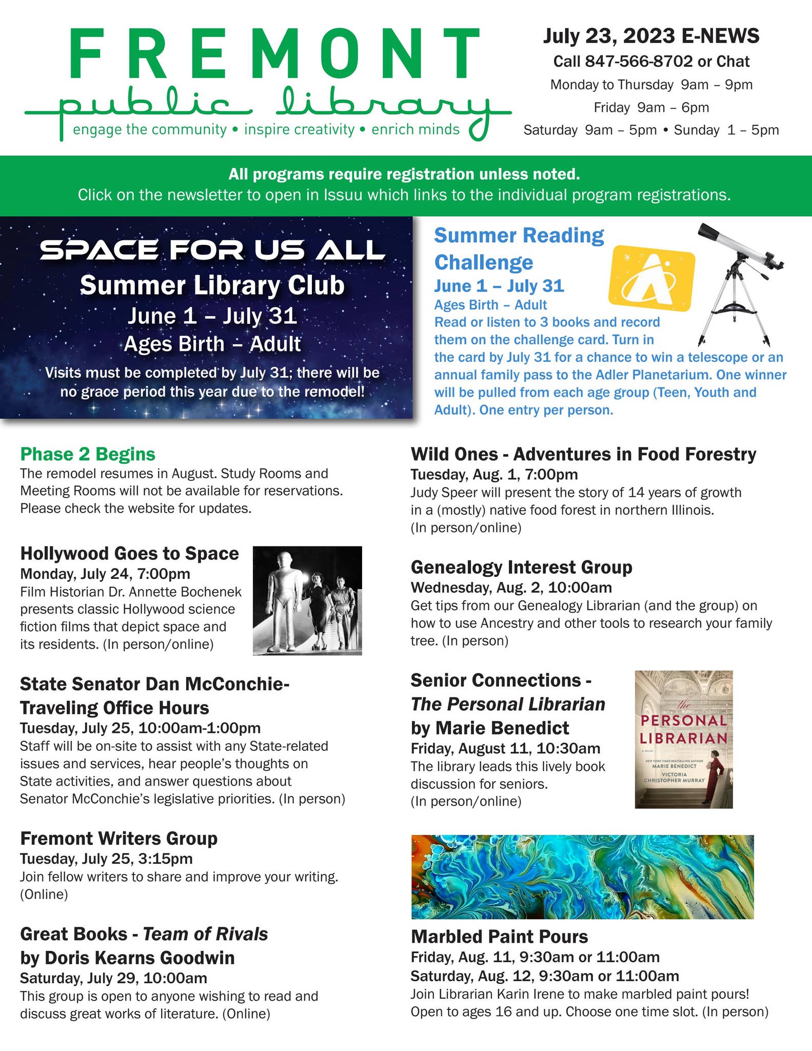 News: July 23rd, Fremont Library eNews.