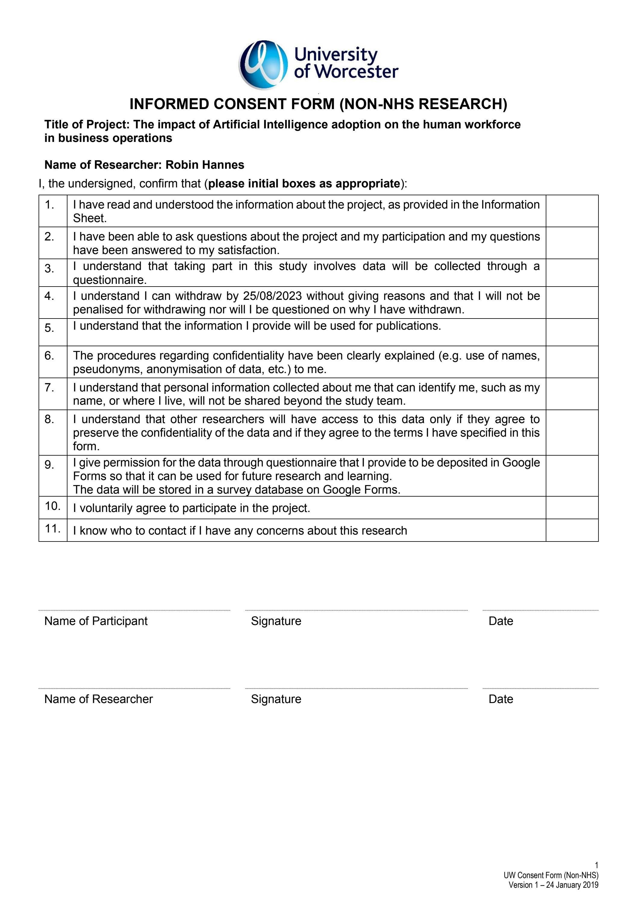 INFORMED CONSENT FORM: Survey AI by Robin H - Issuu