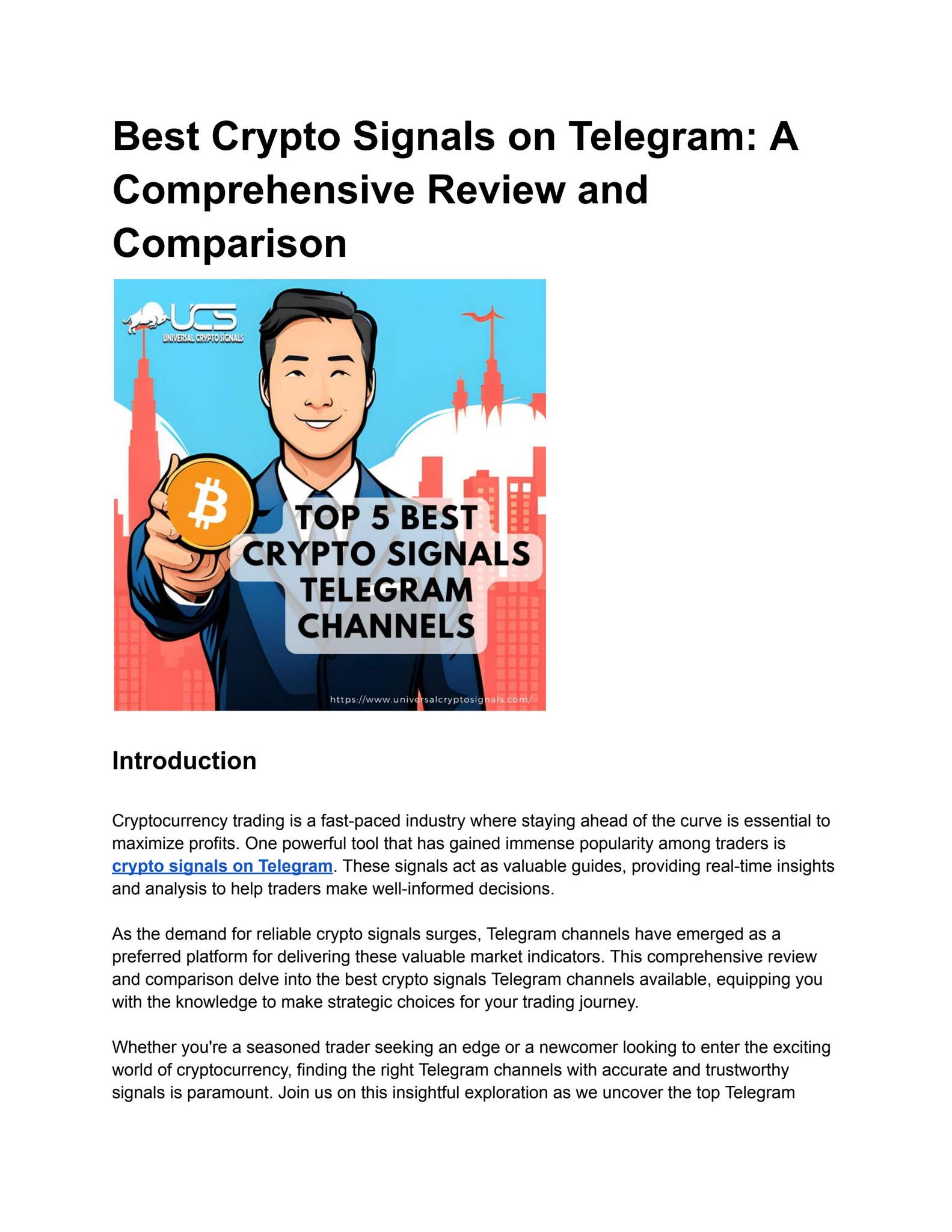 Top 5 Best Crypto Signals Telegram Channels by Universal Crypto Signals -  Issuu