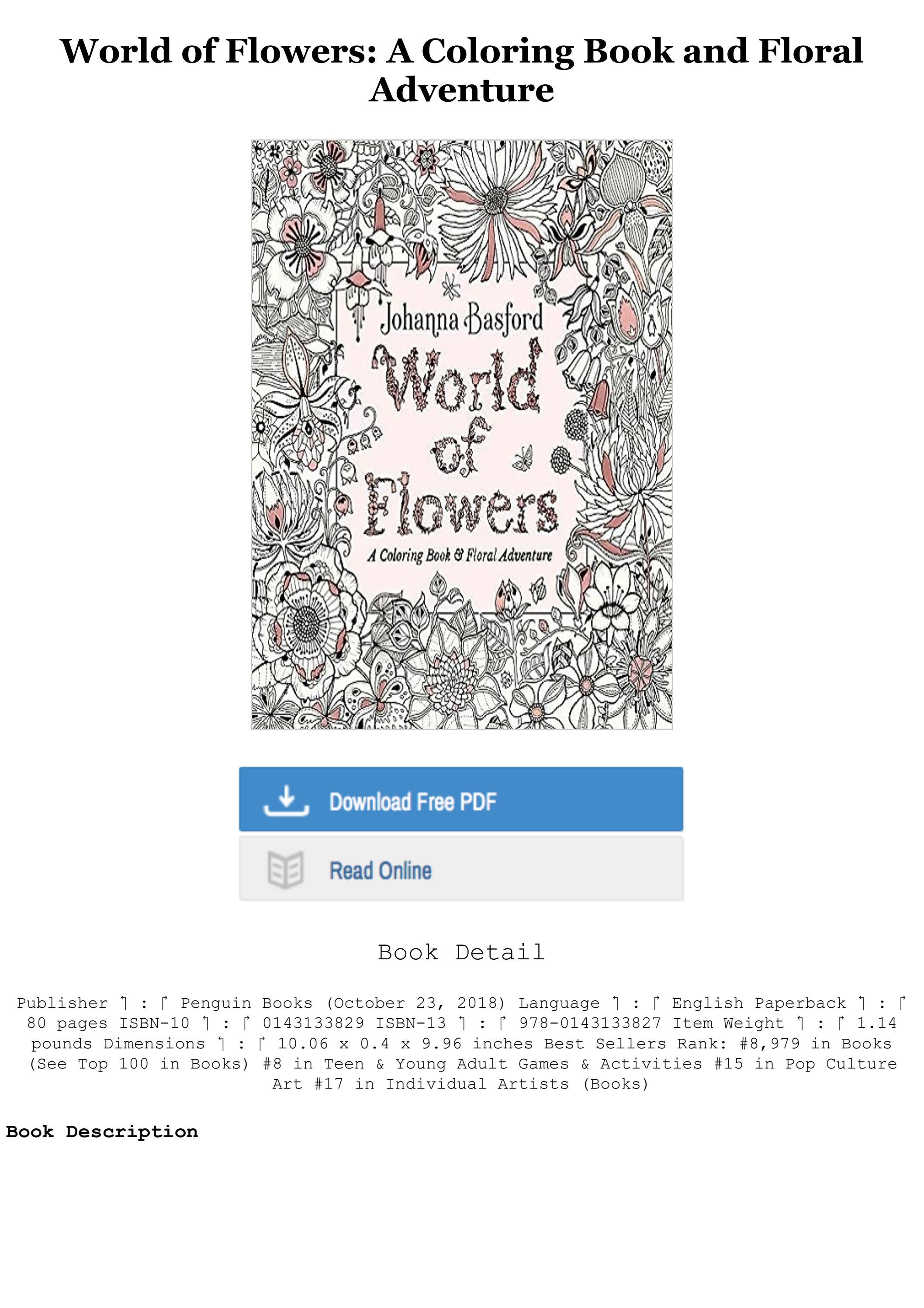 [Ebook]^^ World of Flowers: A Coloring Book and Floral Adventure Full