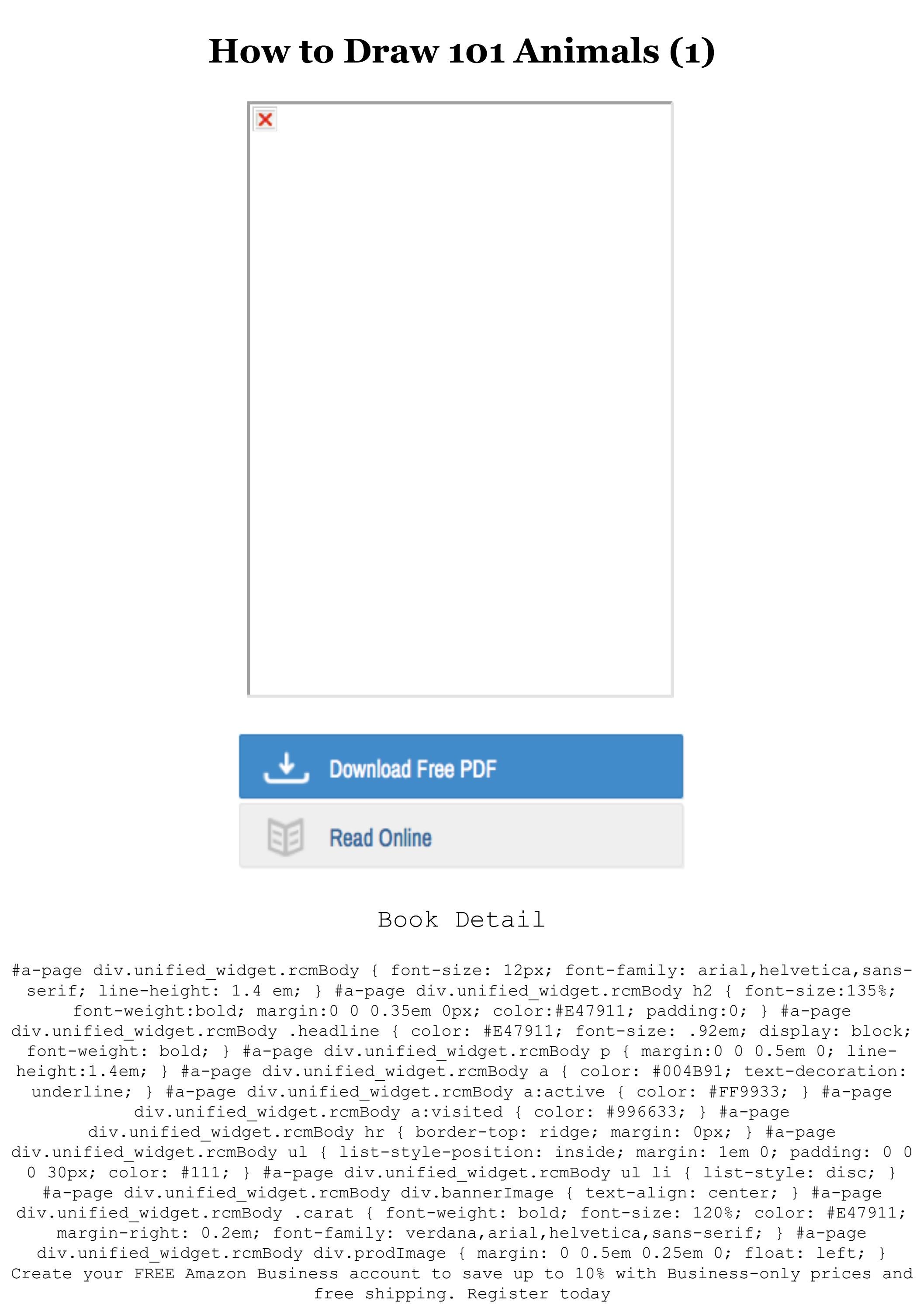 PDF Download How to Draw 101 Animals (1) TXT,PDF,EPUB by yothinpaya Issuu