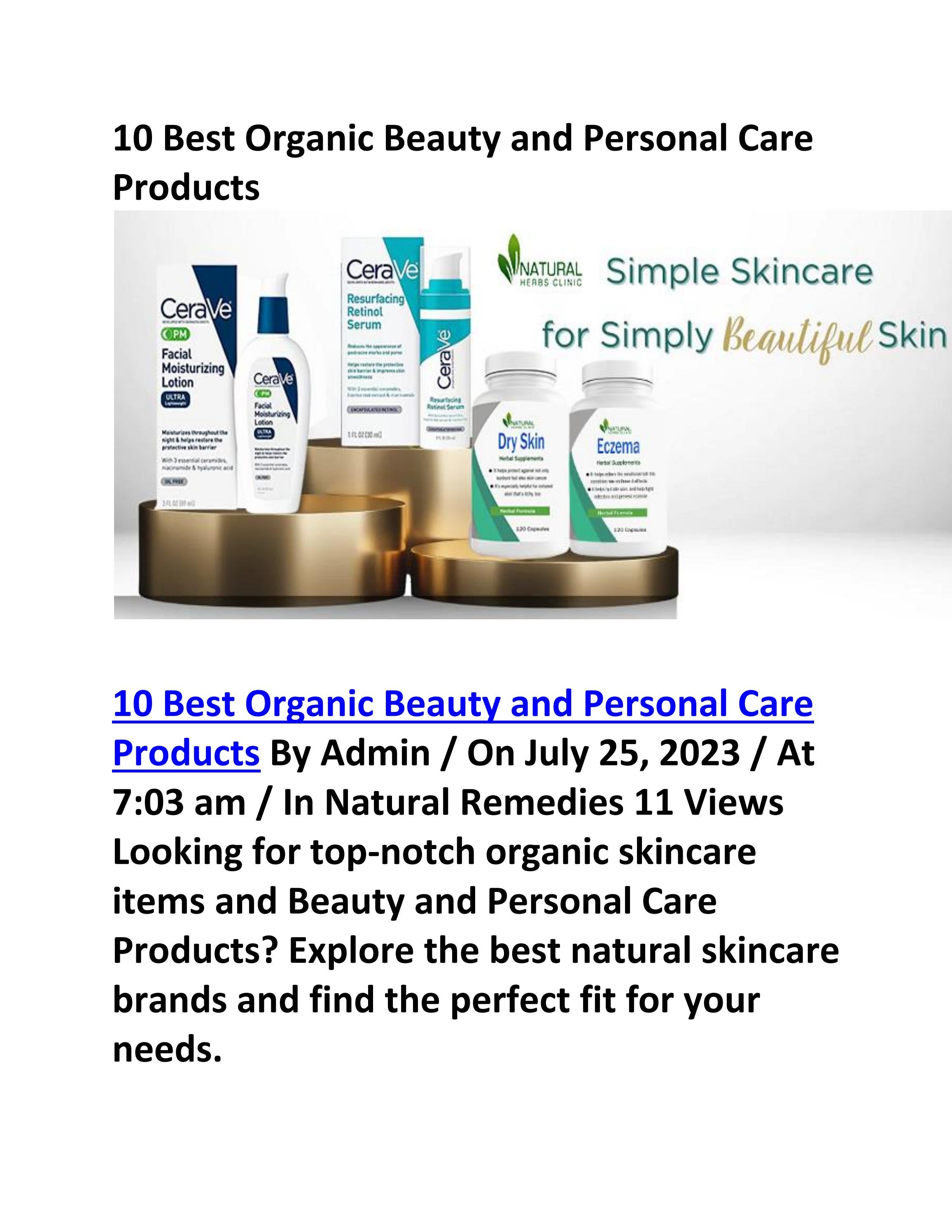 10 Best Organic Beauty and Personal Care Products by walamdavid Issuu