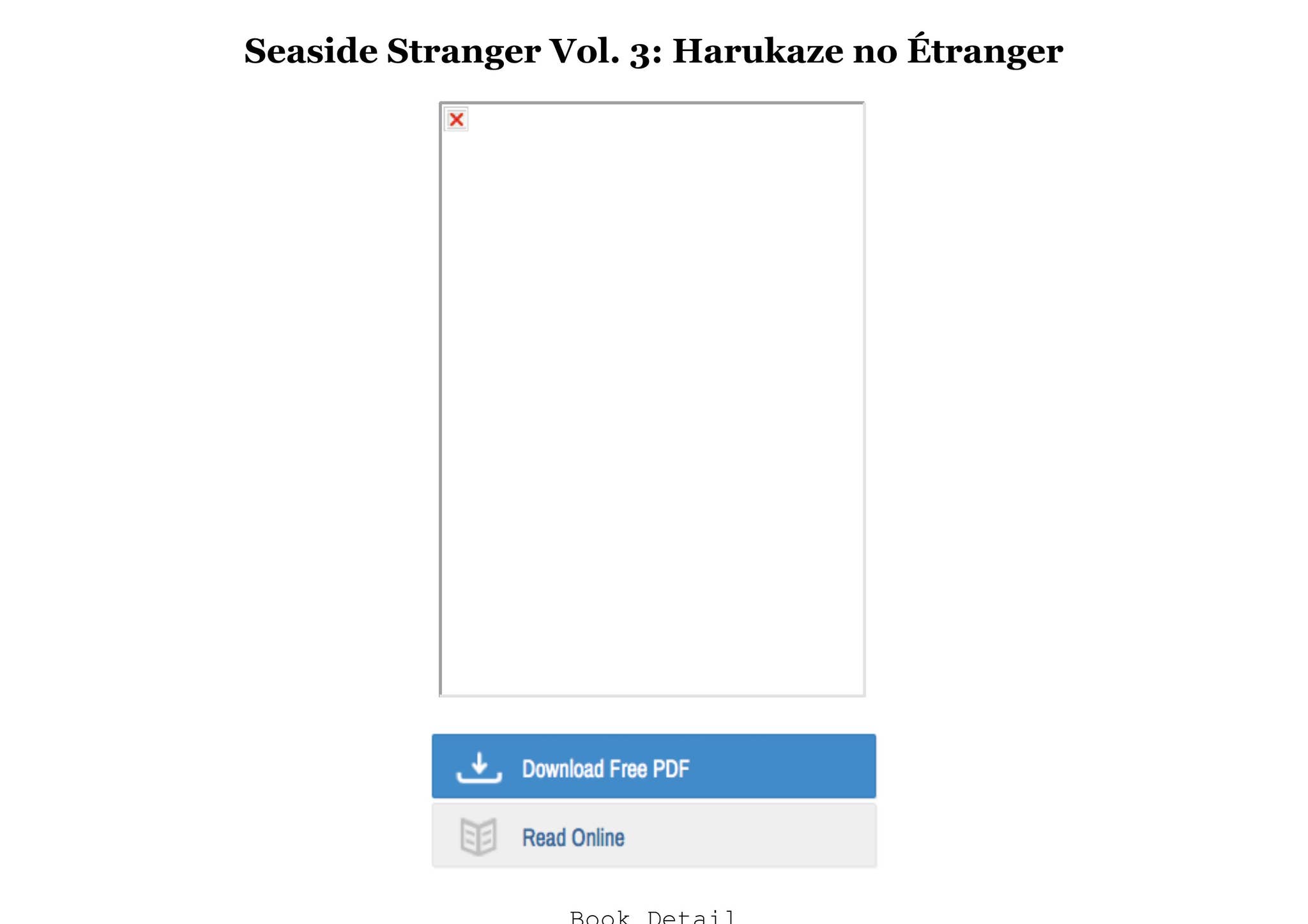 ~Read !Book Seaside Stranger Vol. 3: Harukaze no Étranger FOR ANY