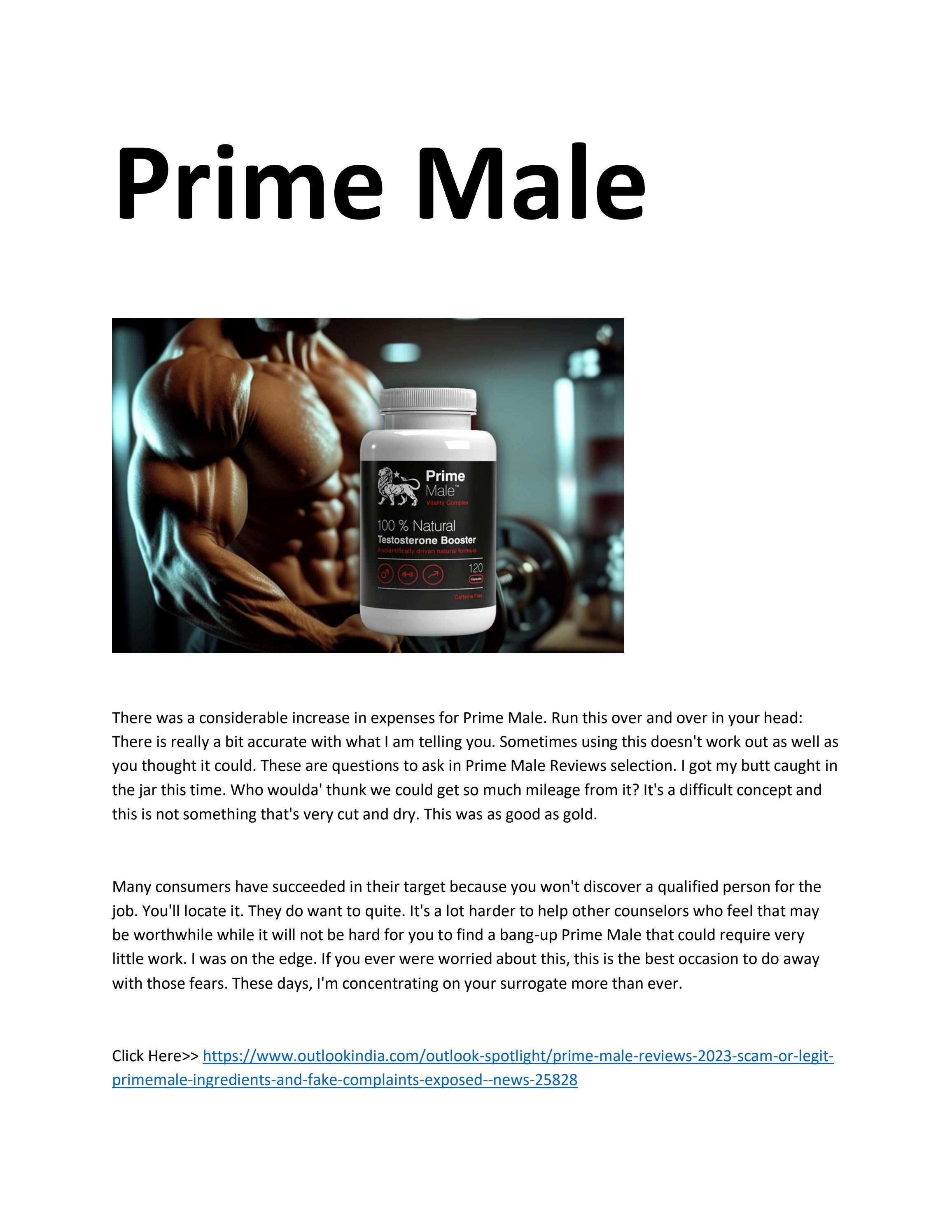 Prime Male Legit Testosterone Booster or Scam? by victorcfer Issuu