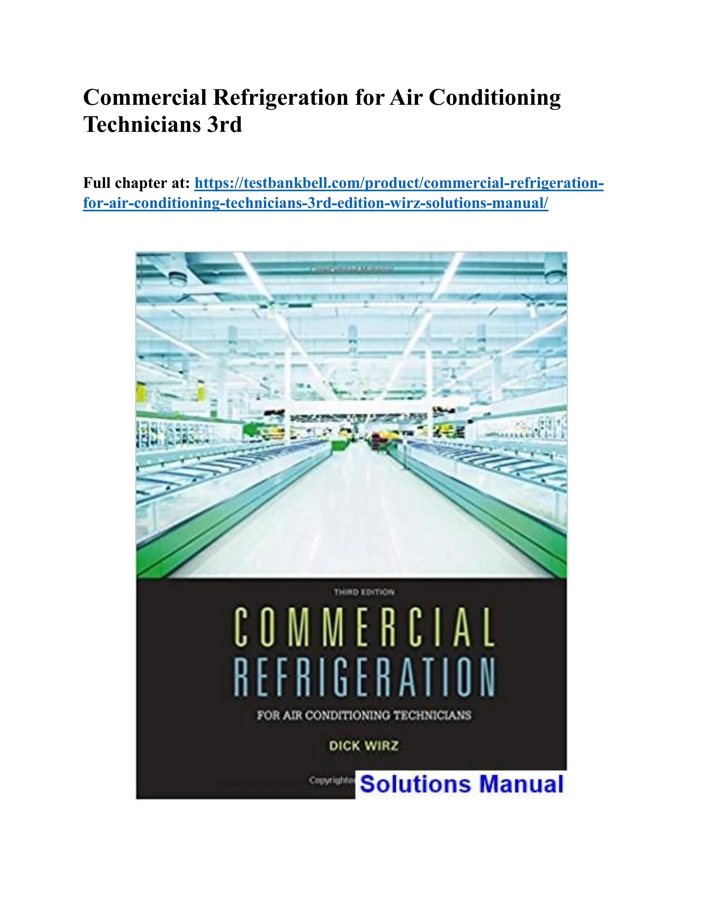 Commercial refrigeration for air conditioning technicians 3rd edition