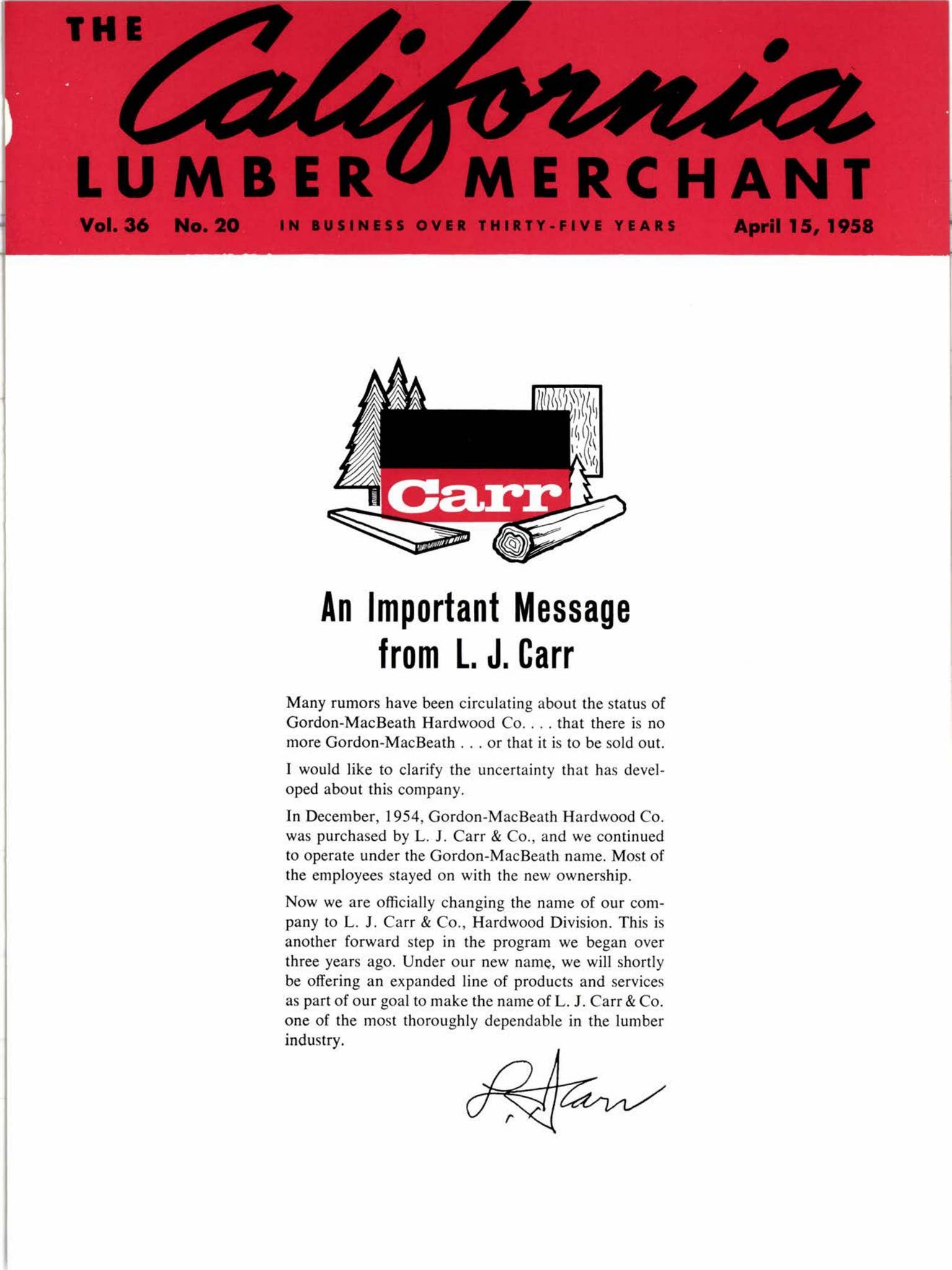 An old advertisement for a lumber company