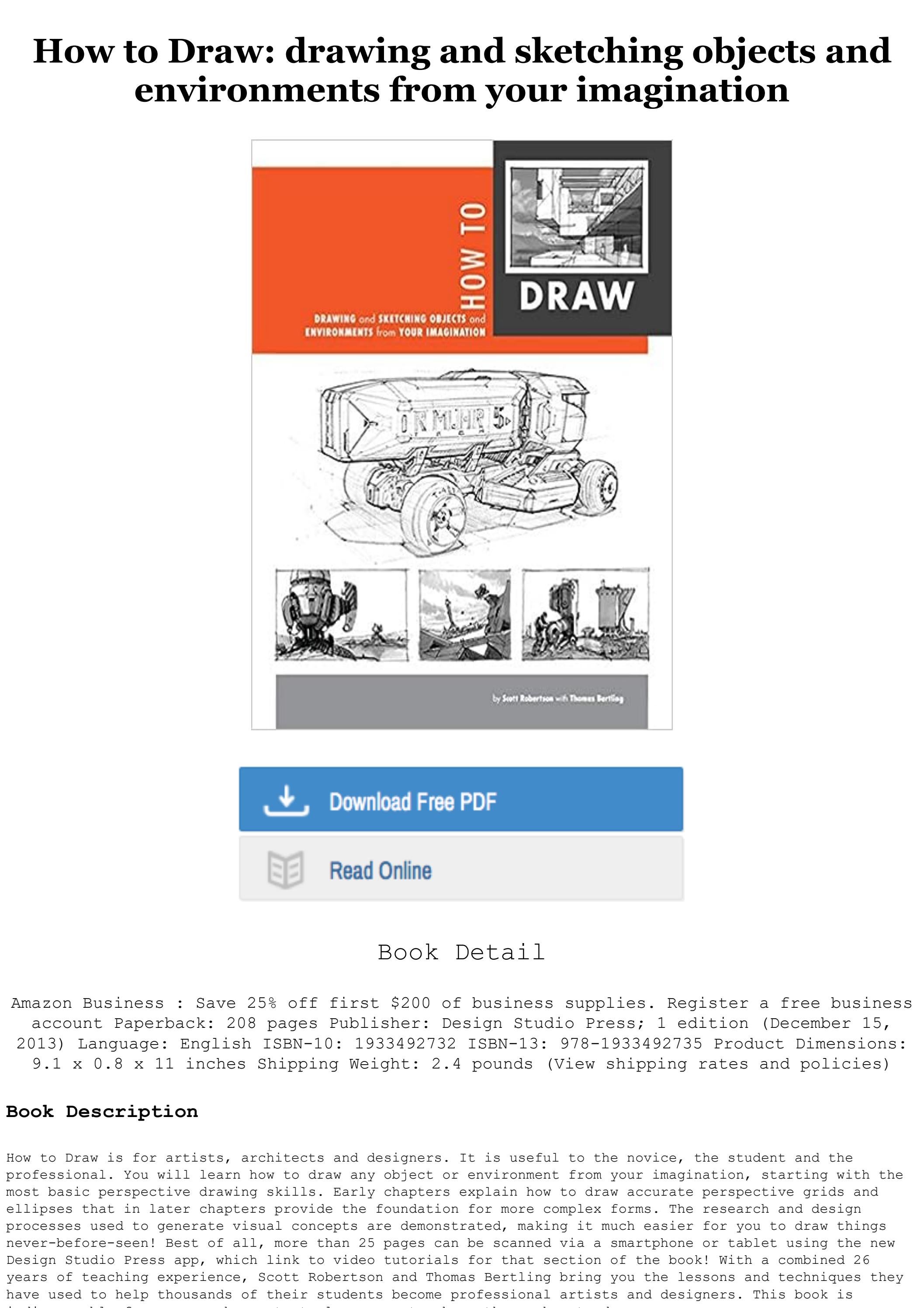 Read Ebook How to Draw drawing and sketching objects and environments