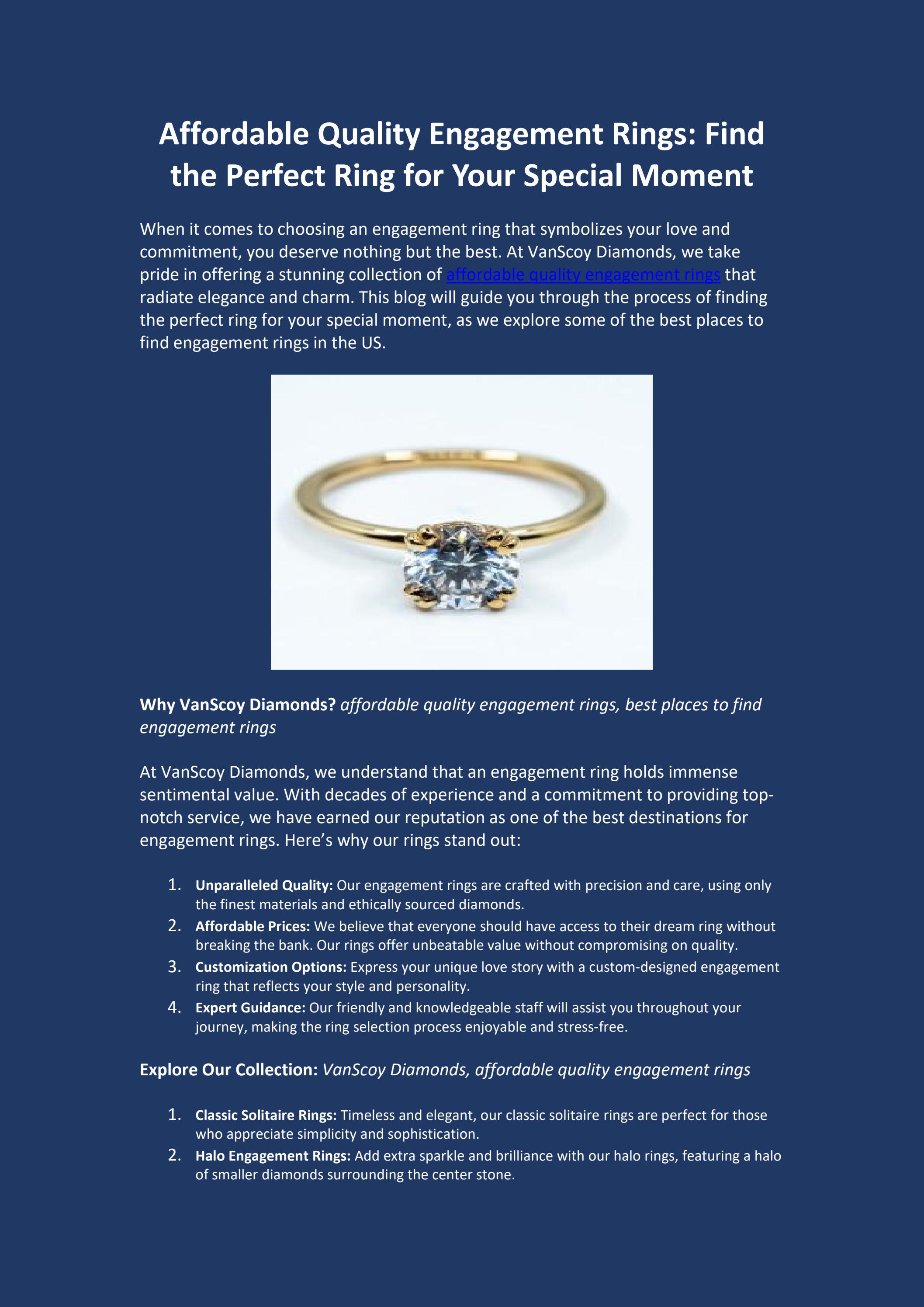 Affordable Quality Engagement Rings Find the Perfect Ring for Your