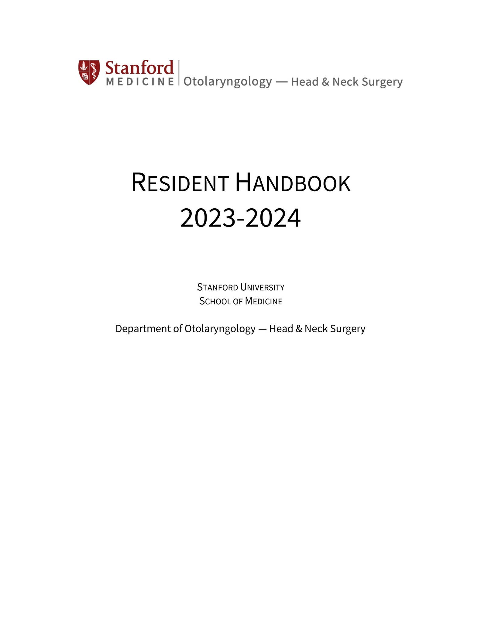 Stanford OHNS Residency Handbook 2023-24 by Stanford OHNS - Issuu