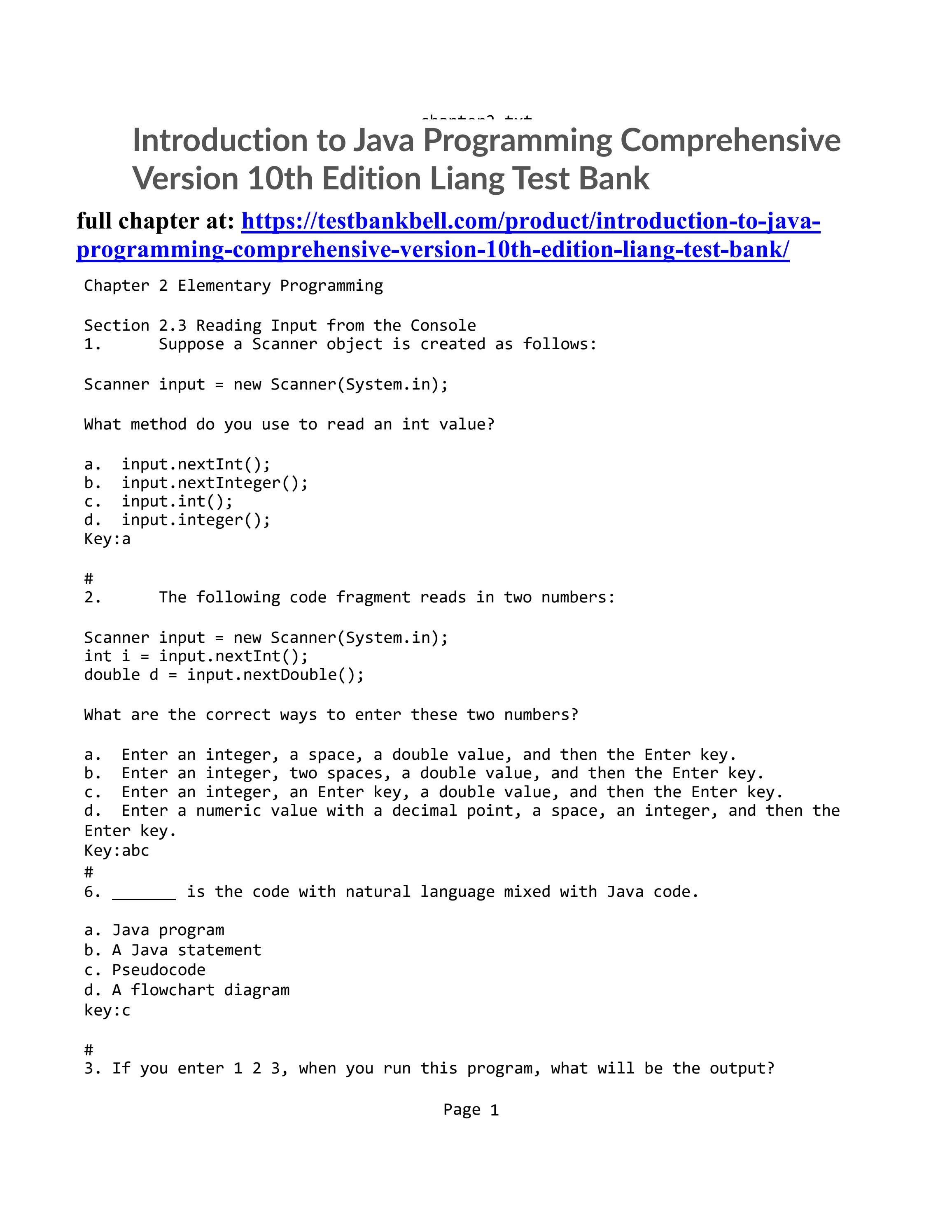 Introduction to java programming comprehensive version 10th edition ...