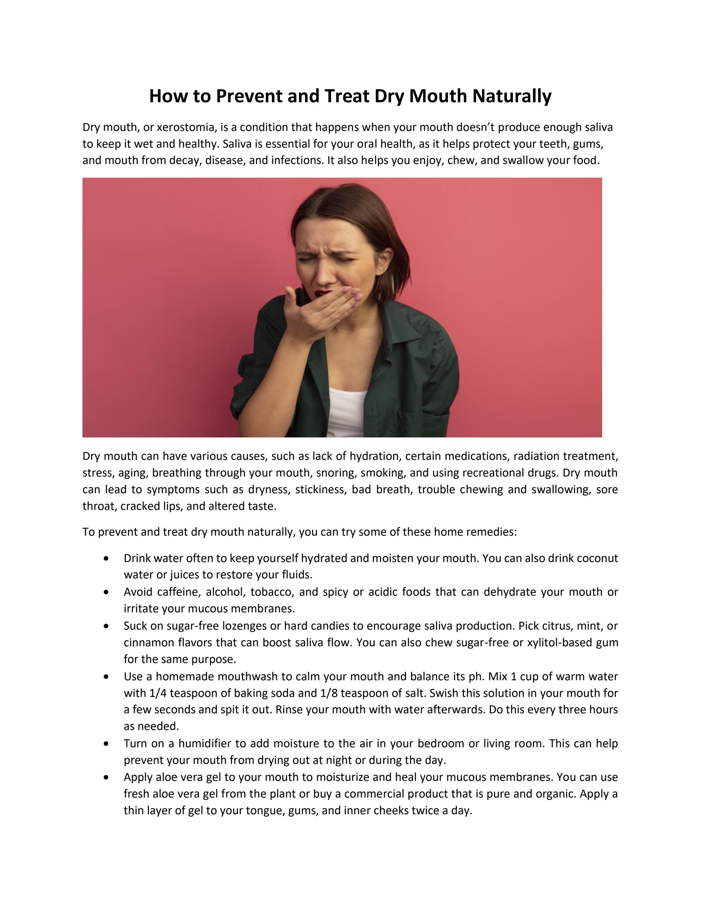 How to Prevent and Treat Dry Mouth Naturally by dentist dee why Issuu