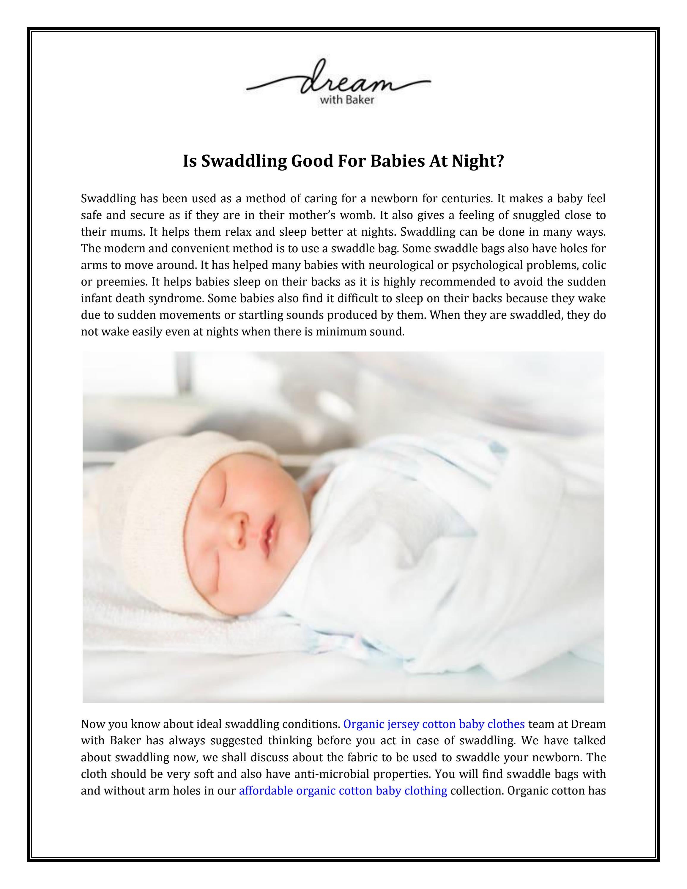 Is Swaddling Good For Babies At Night? by Dream with Baker Pty Ltd Issuu