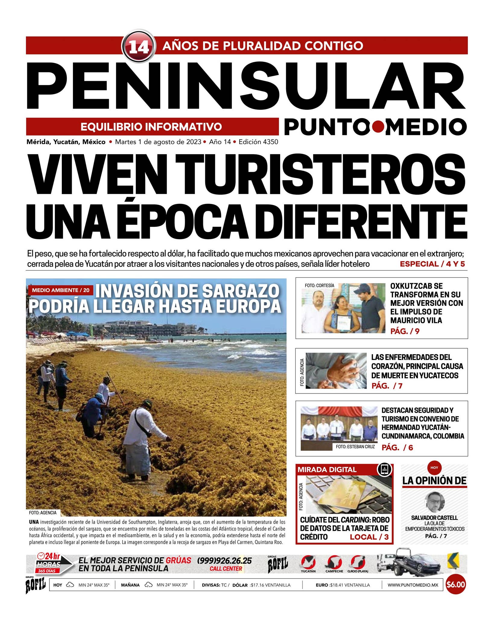 Edición impresa Peninsular Yucatán martes 1 de agosto de 2023 by Punto  Medio - Issuu