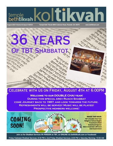 Cover of "August 2023 Kol Tikvah"