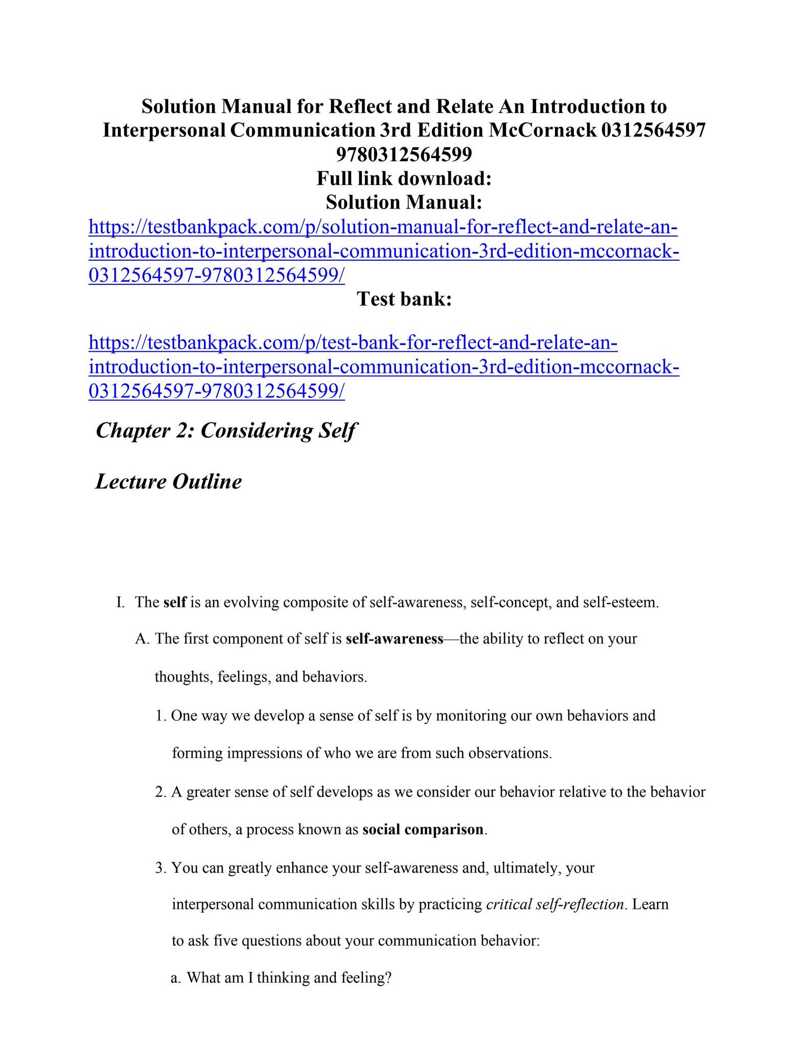 Solution manual for reflect and relate an introduction to interpersonal