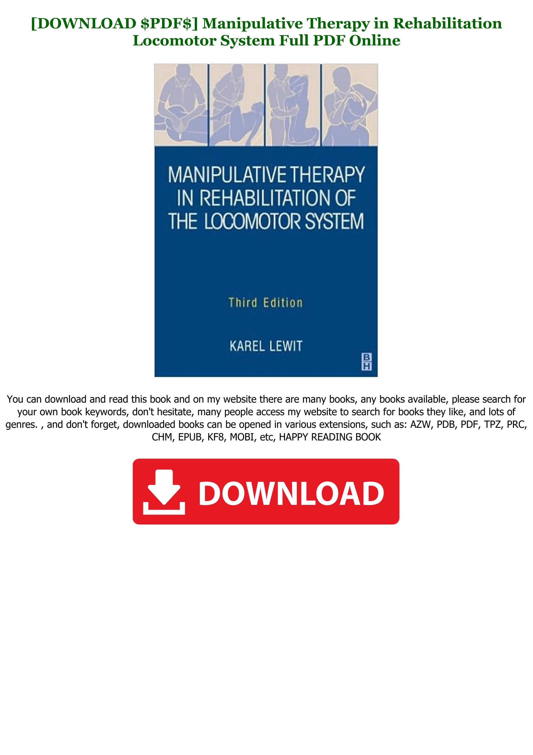 (BOOK) Manipulative Therapy in Rehabilitation System Full