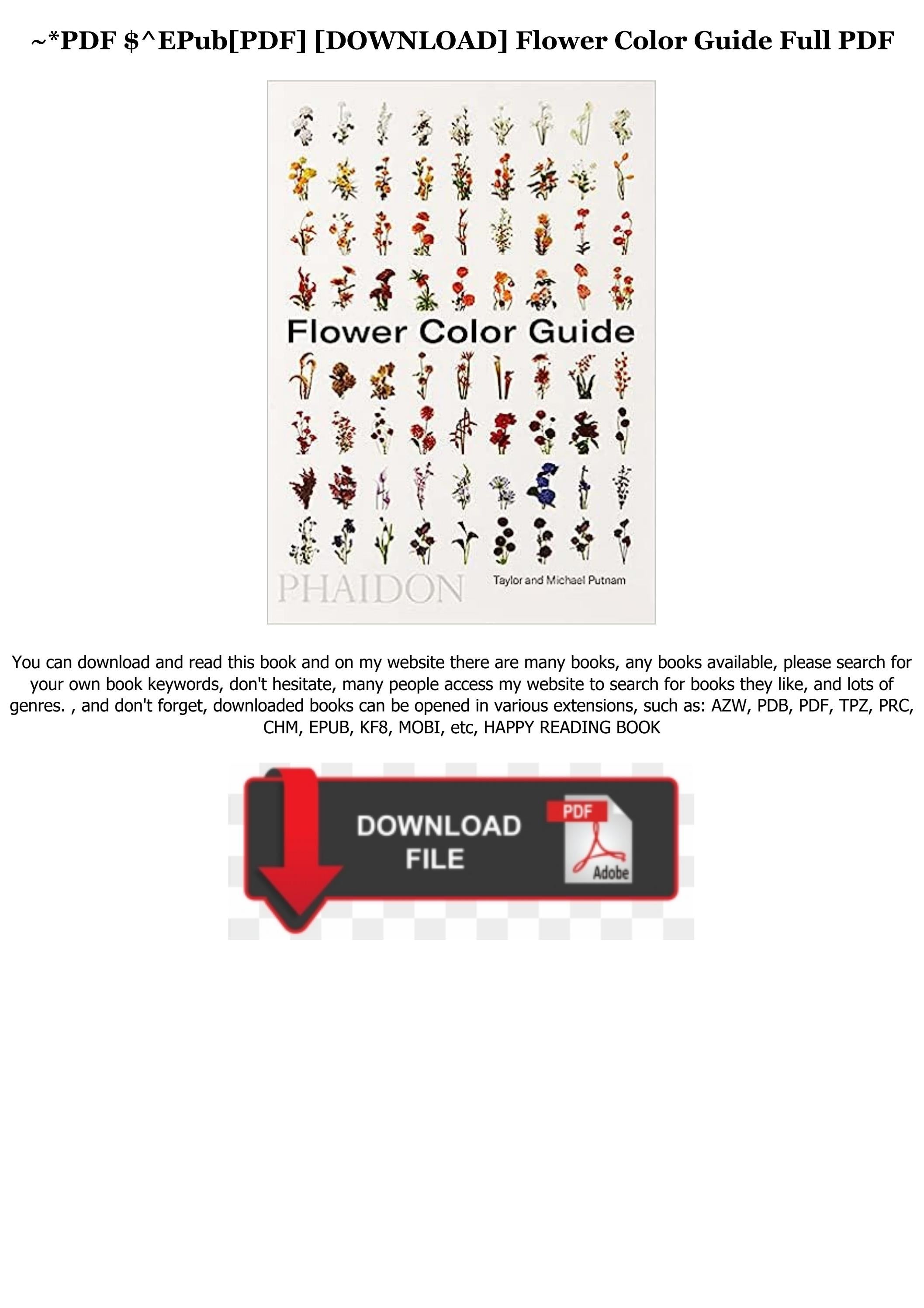 [DOWNLOAD PDF] Flower Color Guide Full PDF Online by