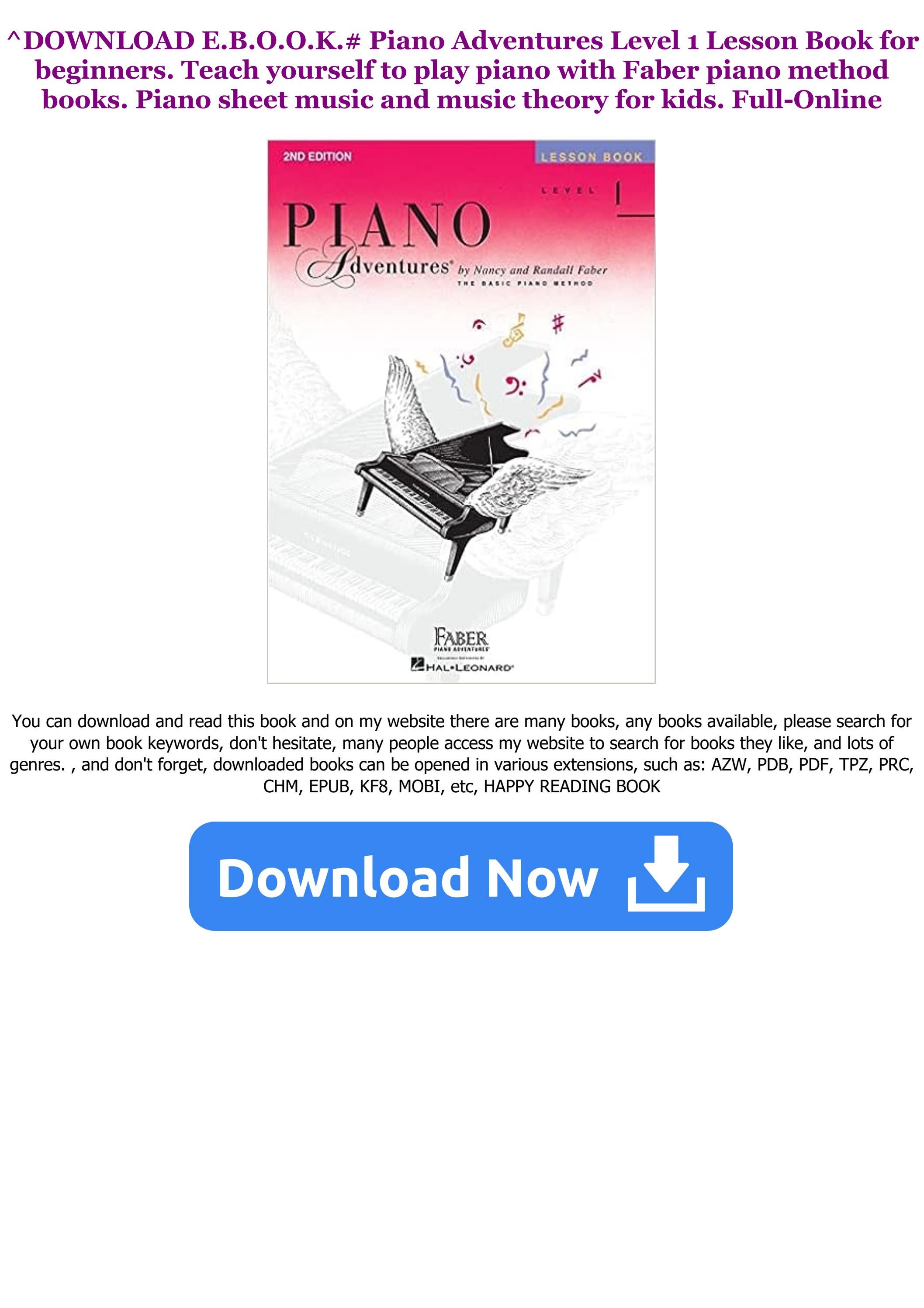 Piano books for beginners pdf
