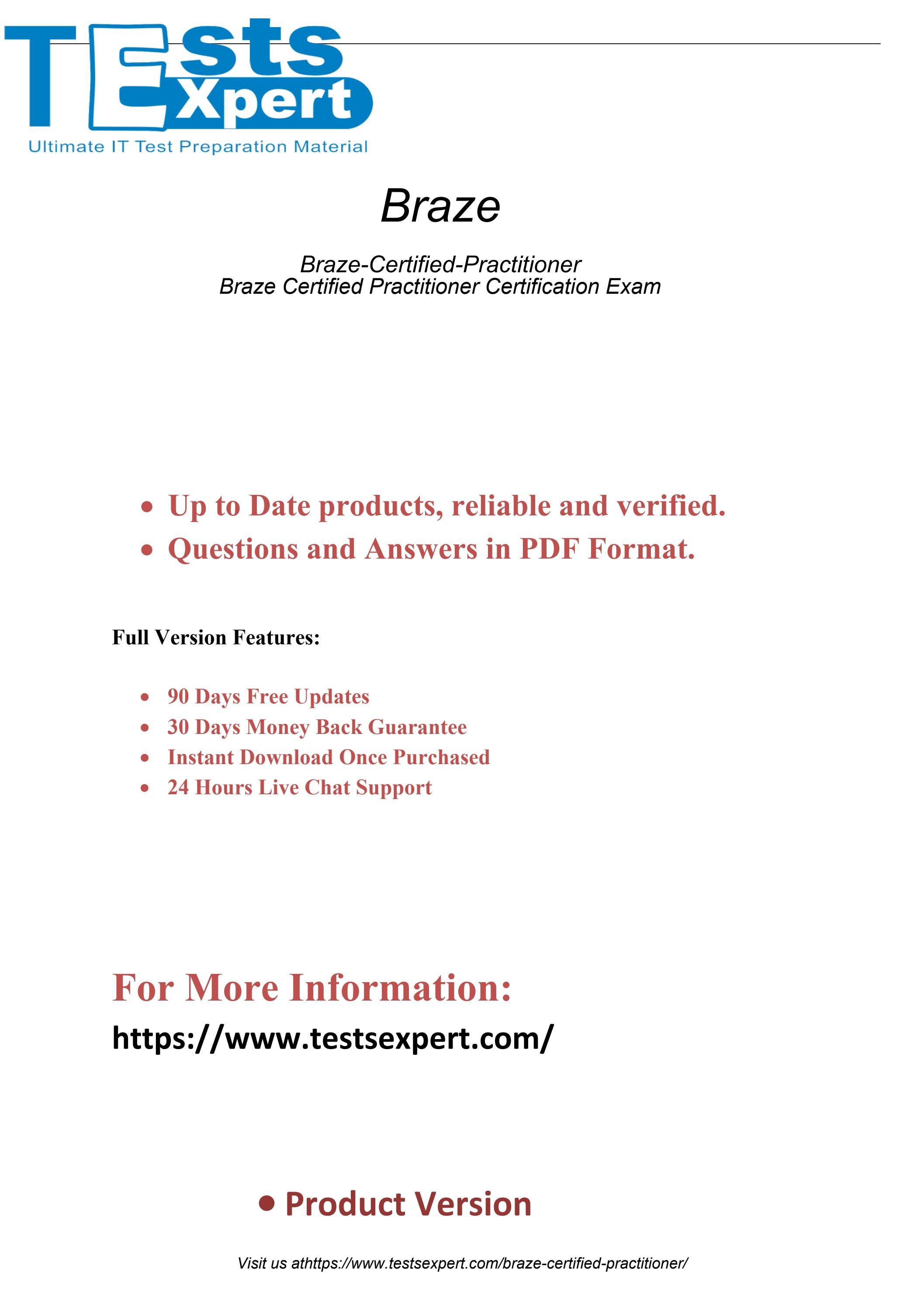 2023 BrazeCertifiedPractitioner Questions Answers PDF Dumps