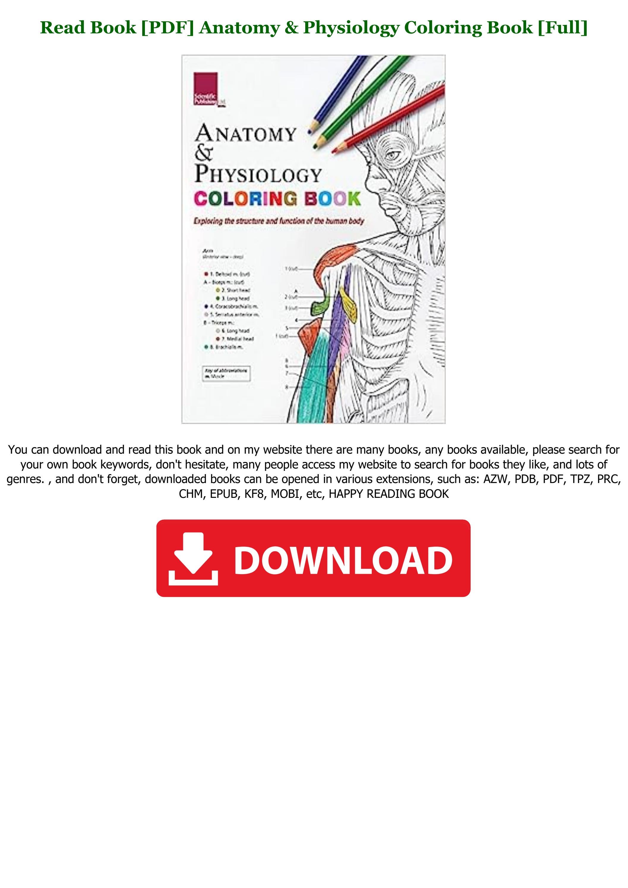 Read [PDF] Anatomy & Physiology Coloring Book Full Books by keatonpatel
