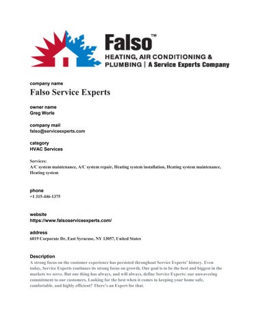 Falso Service Experts by Falsoert - Issuu