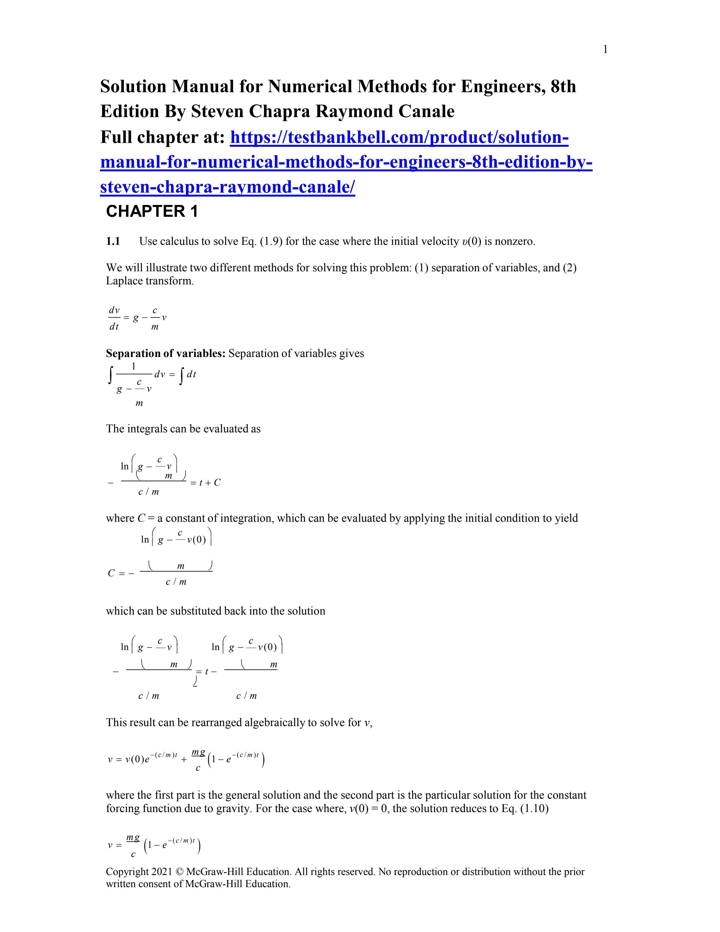 Solution manual for numerical methods for engineers 8th edition by ...