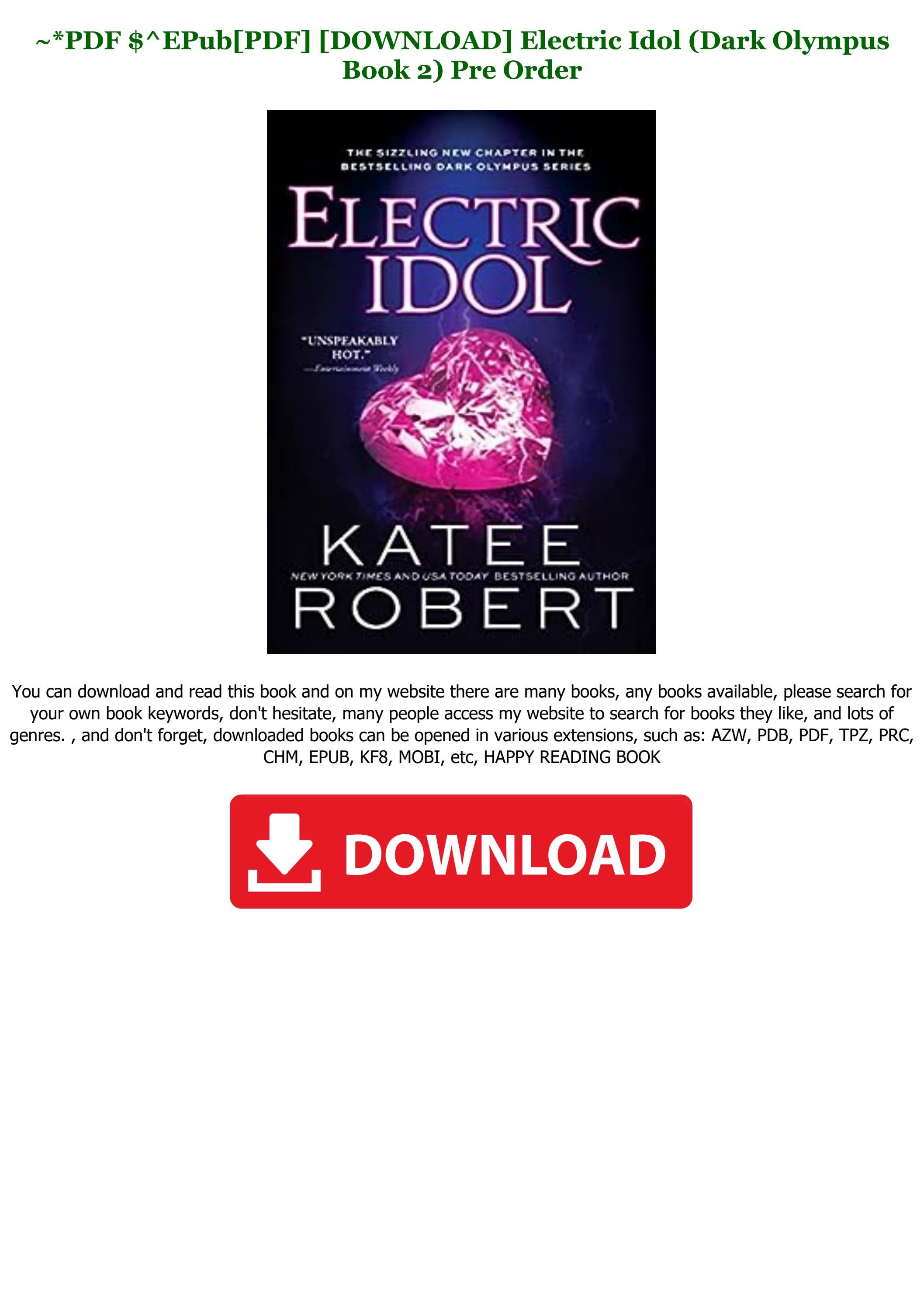 !D.o.w.n.l.o.a.d eBook Electric Idol (Dark Olympus Book 2) *Full Online by durakuweindurakuwein
