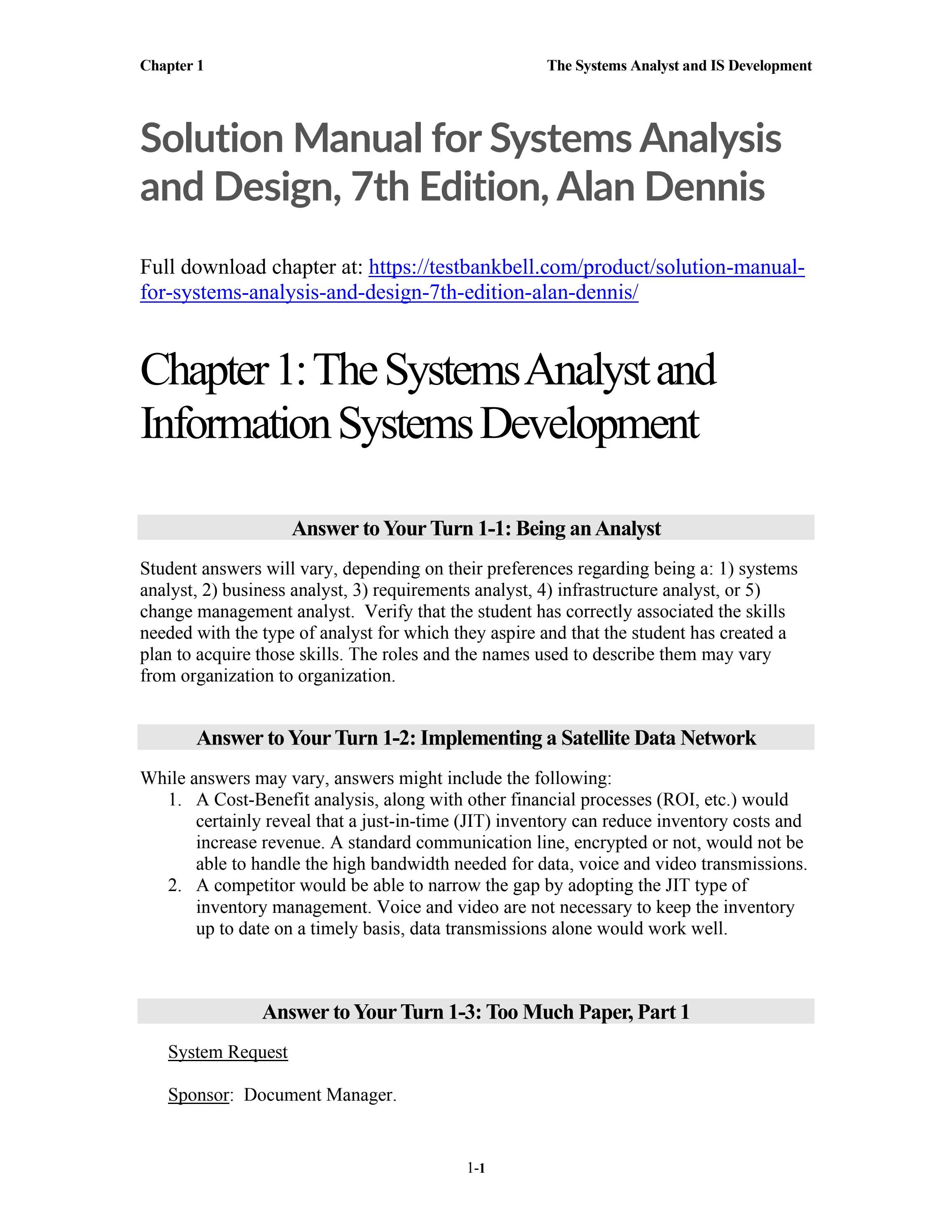 Solution manual for systems analysis and design 7th edition alan dennis ...