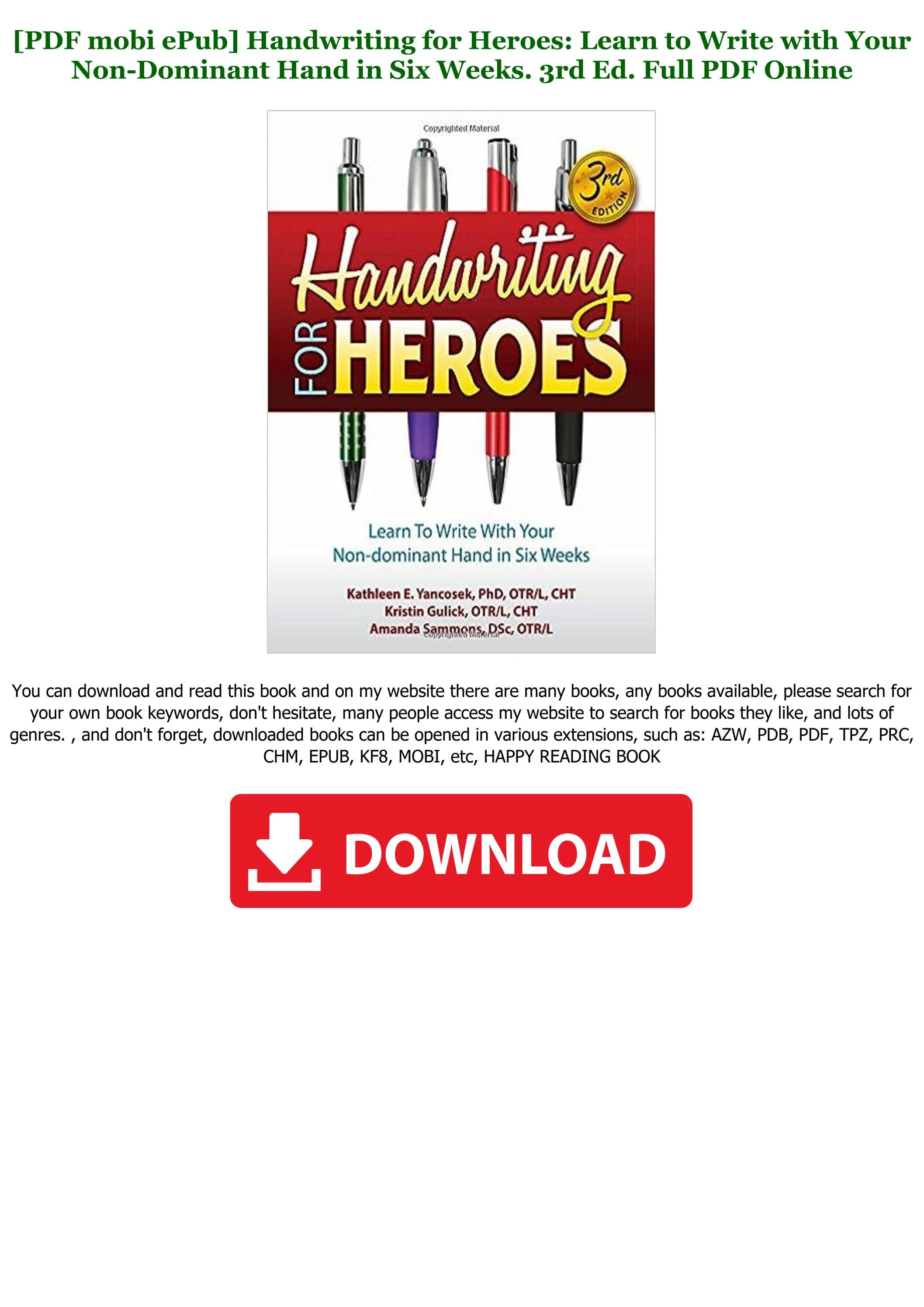 free download handwriting for heroes learn to write with your non