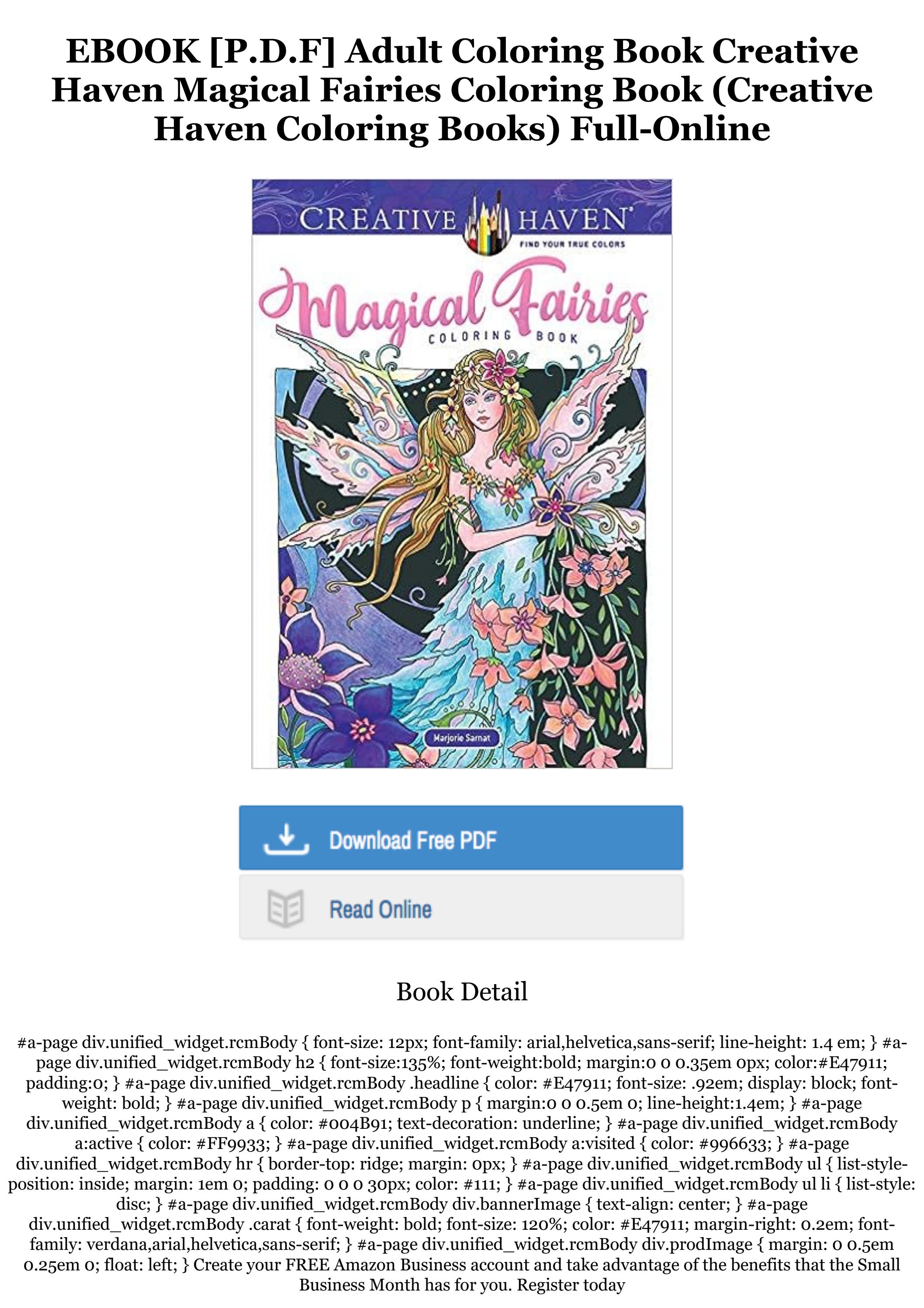 [PDF] Adult Coloring Book Creative Haven Magical Fairies Coloring Book ...