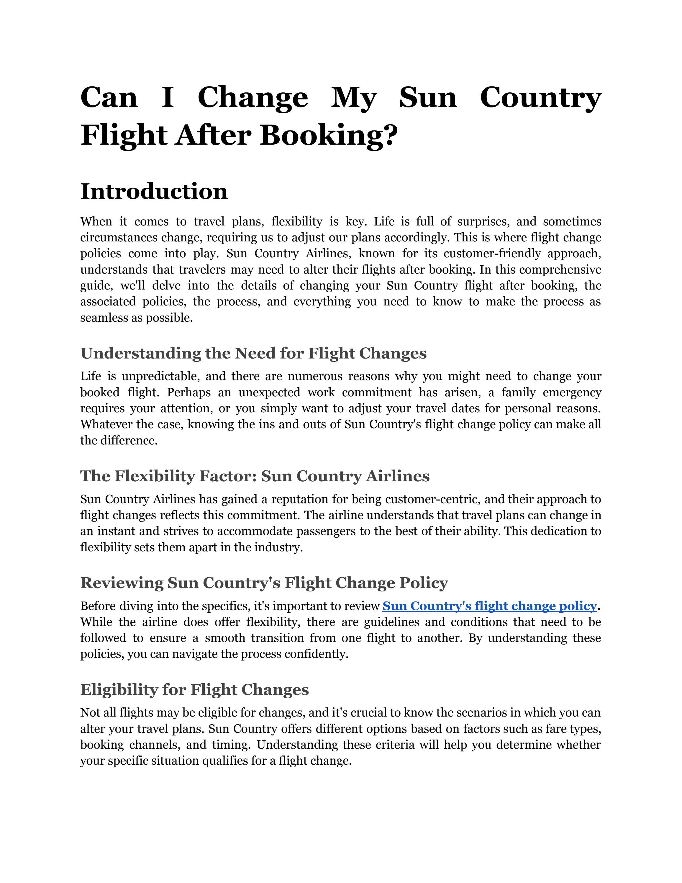 Can I Change My Sun Country Flight After Booking? by frontech143 Issuu