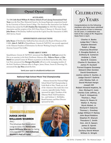 The Arkansas Lawyer 夏季 2023 第 7 页