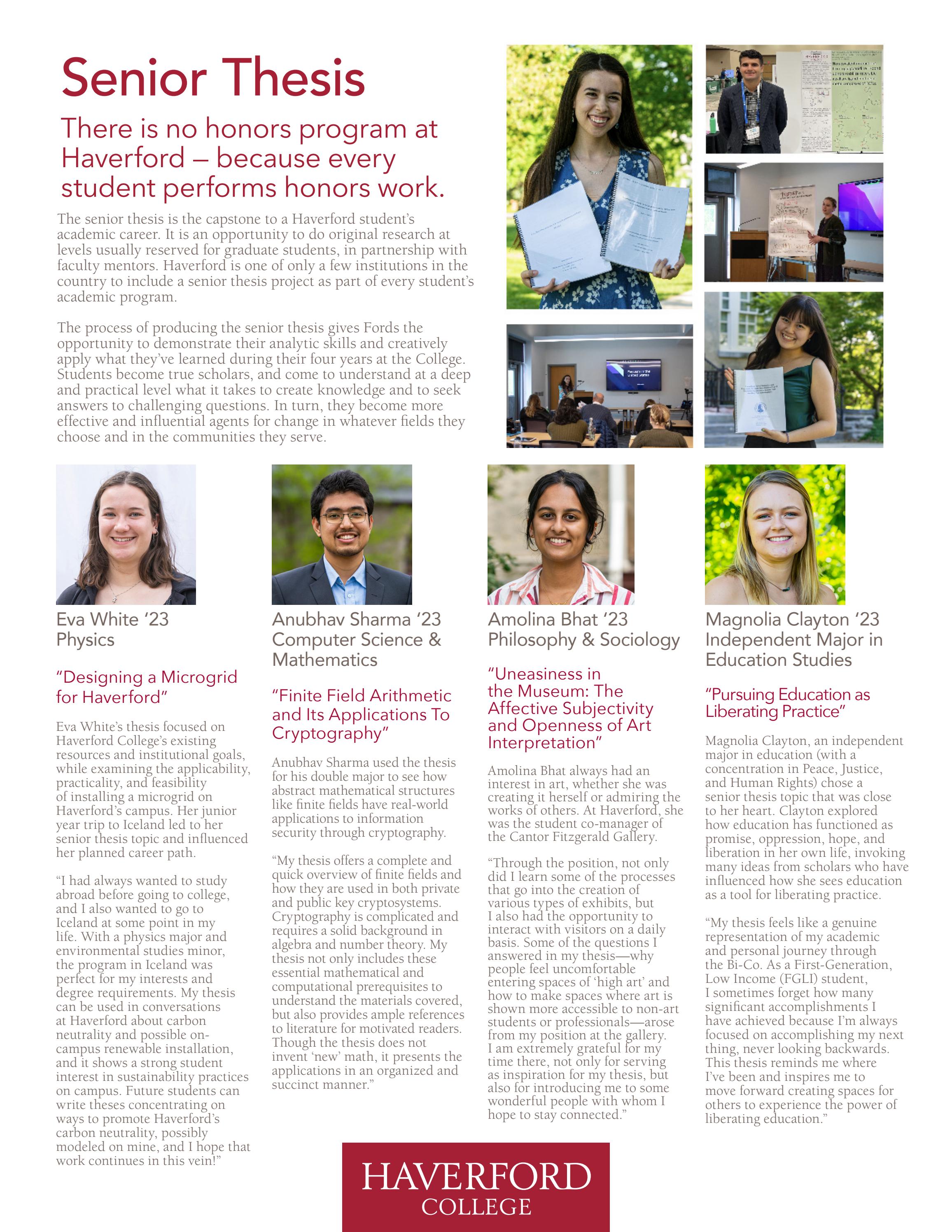 Senior Thesis Highlights 2023 by haverfordedu - Issuu