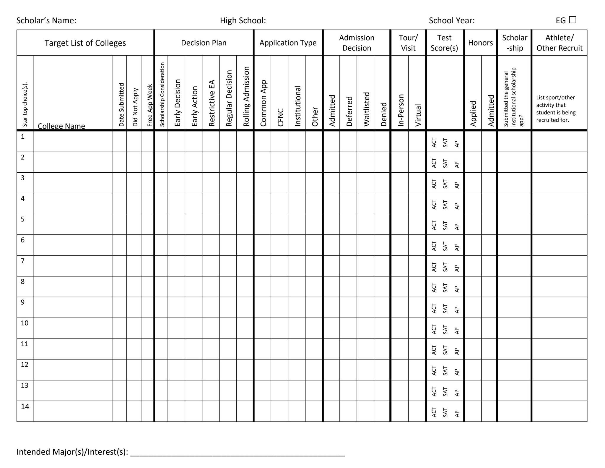Info Tracking Cards.pdf College List Tracking Card by Crosby Scholars Community Partnership - Issuu