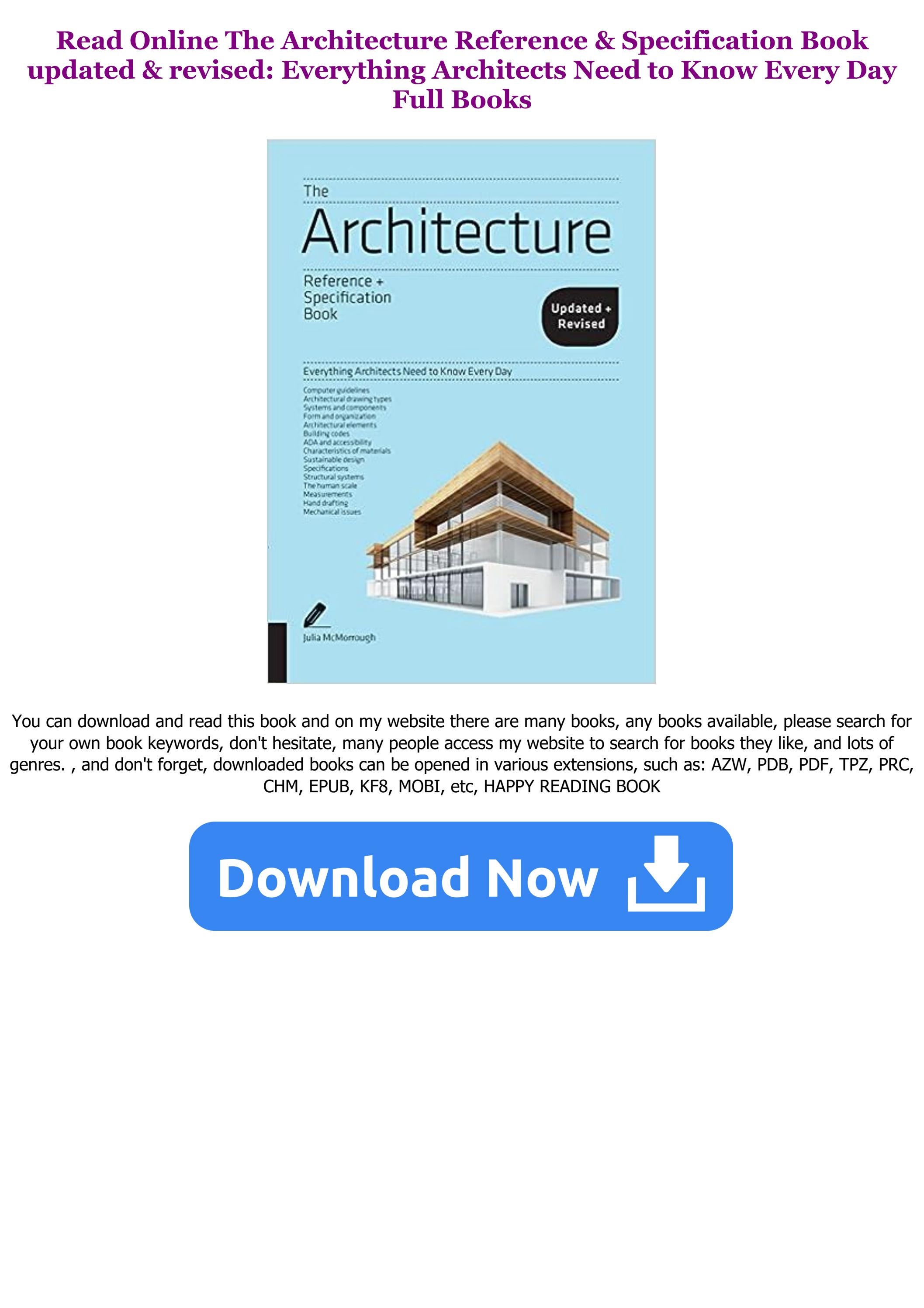 Download\Read The Architecture Reference & Specification Book updated & revised Everything