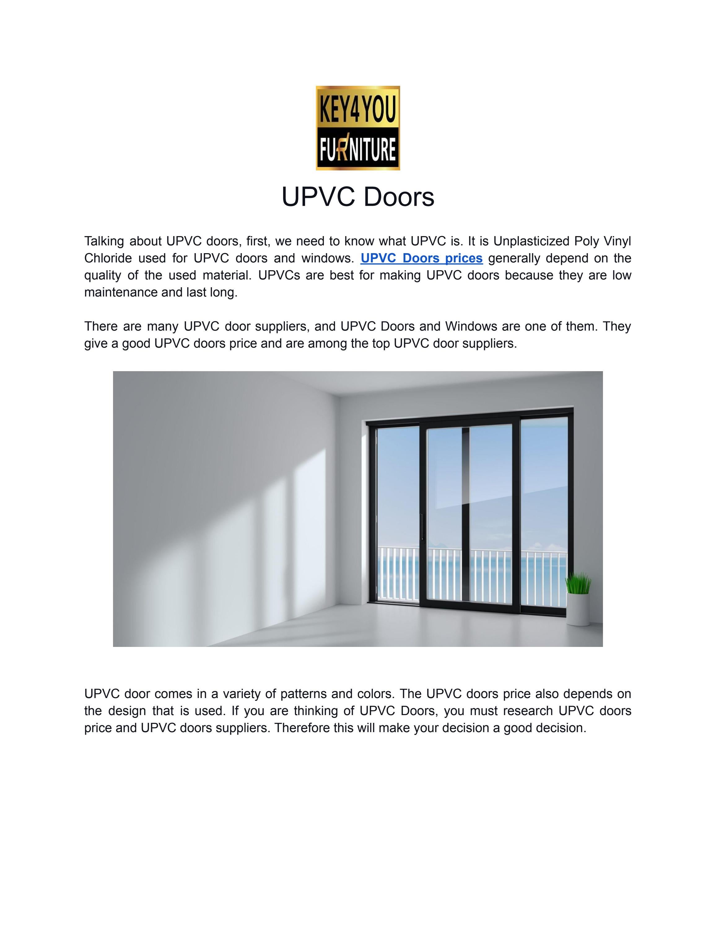 UPVC Doors Price by UPVC Manufacturer Issuu