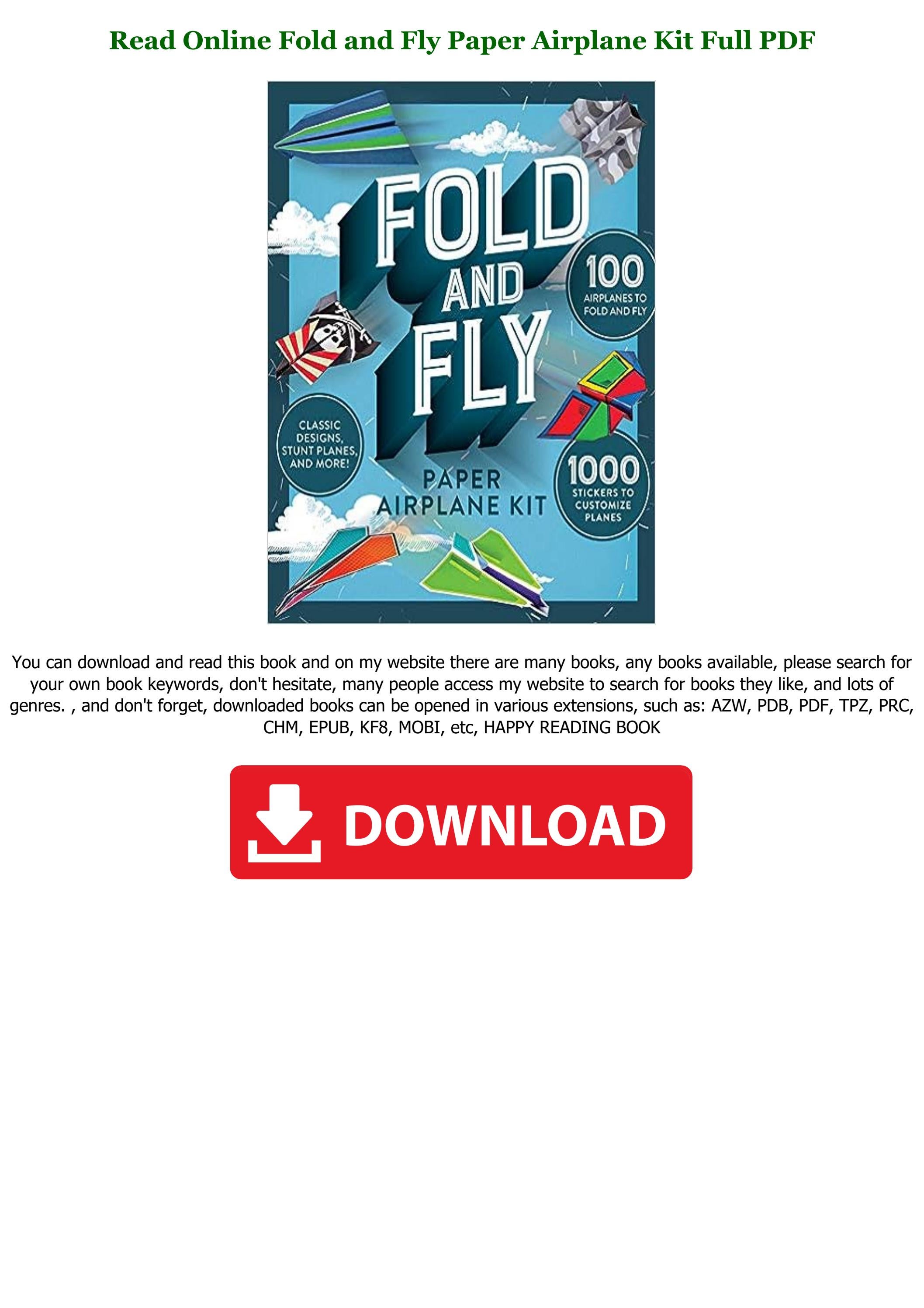 Free Download Fold and Fly Paper Airplane Kit TXT,PDF,EPUB by ...