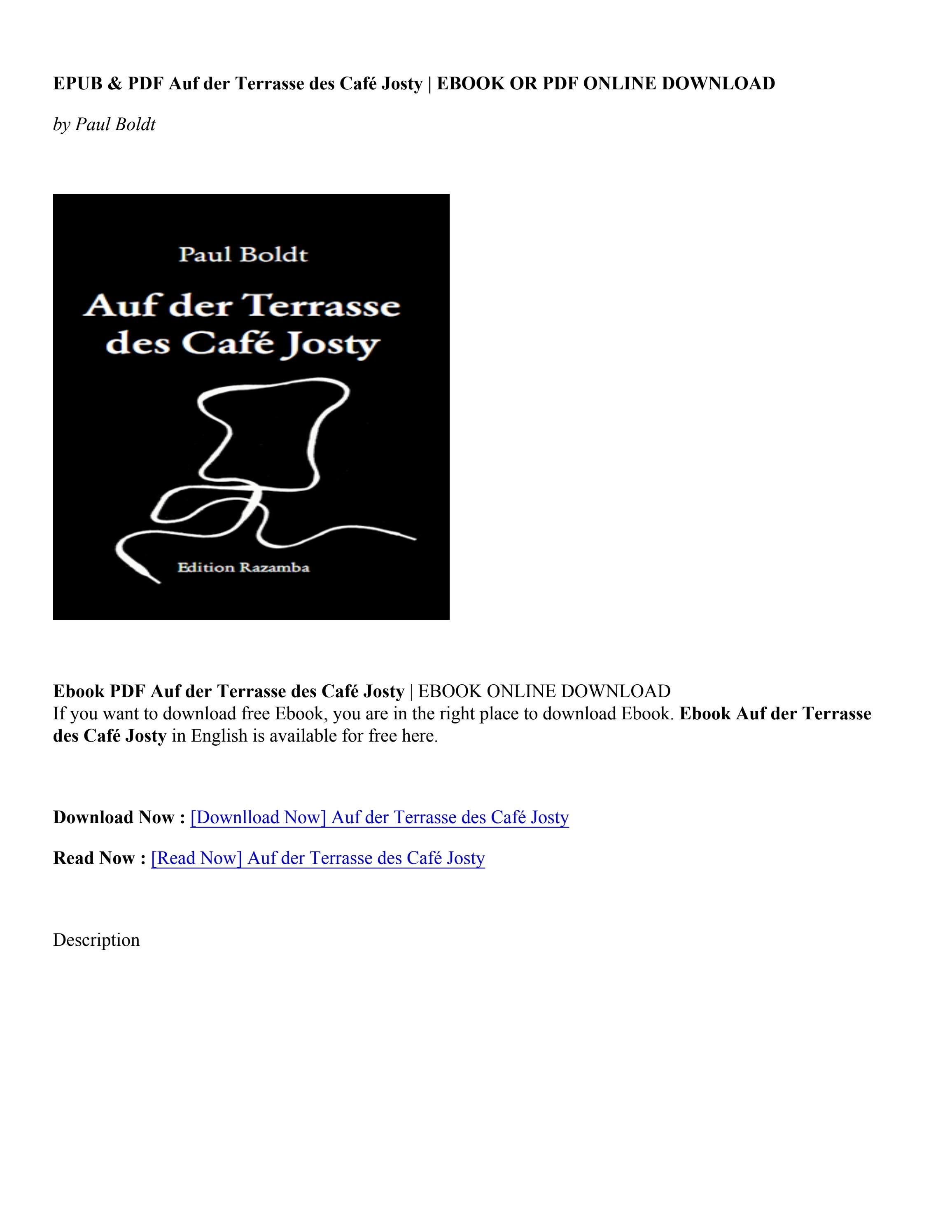 Auf Der Terrasse Des Café Josty Interpretation Download Auf der Terrasse des Café Josty - Paul Boldt by
