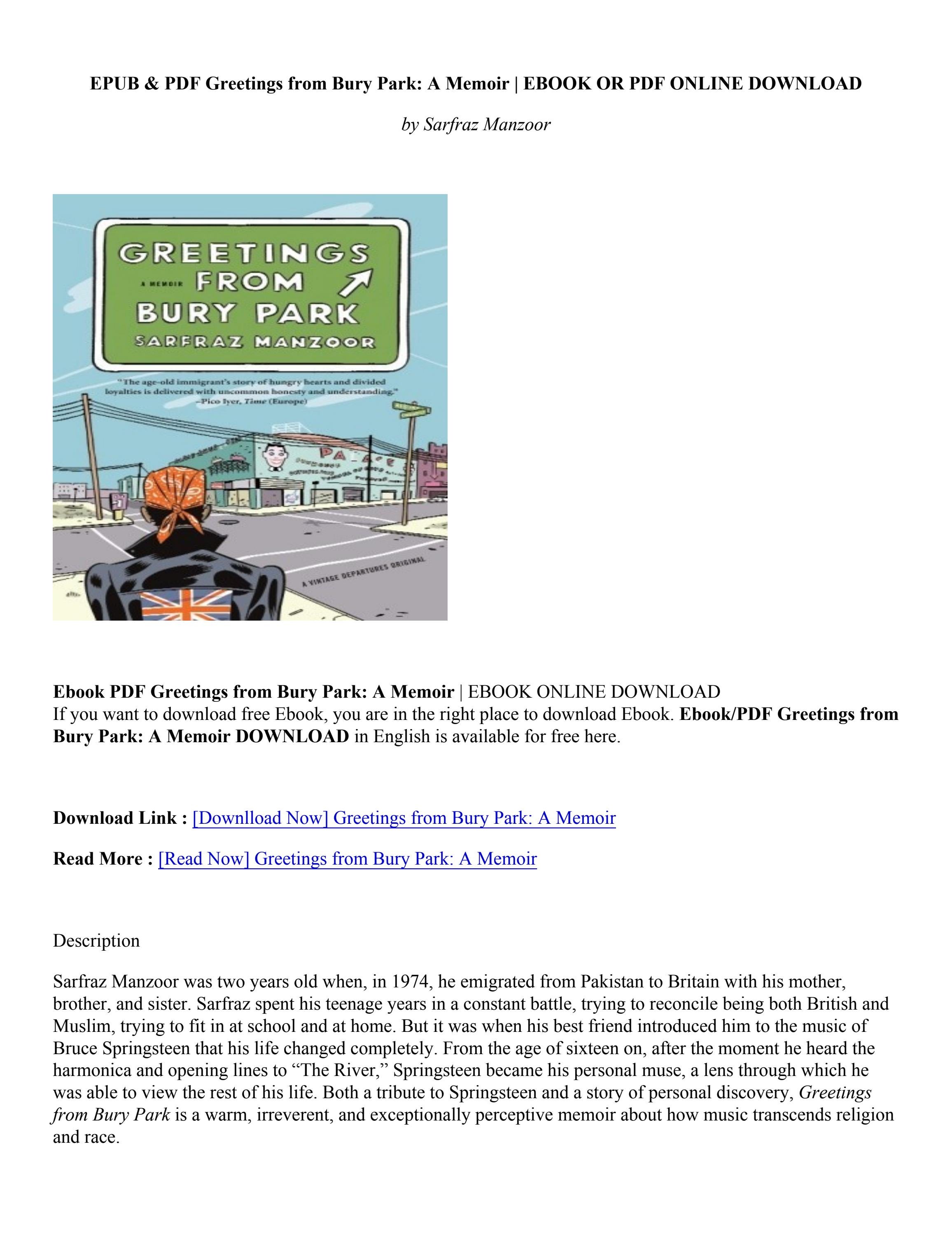 Greetings From Bury Park Zusammenfassung Deutsch Download Book Greetings from Bury Park: A Memoir - Sarfraz Manzoor by