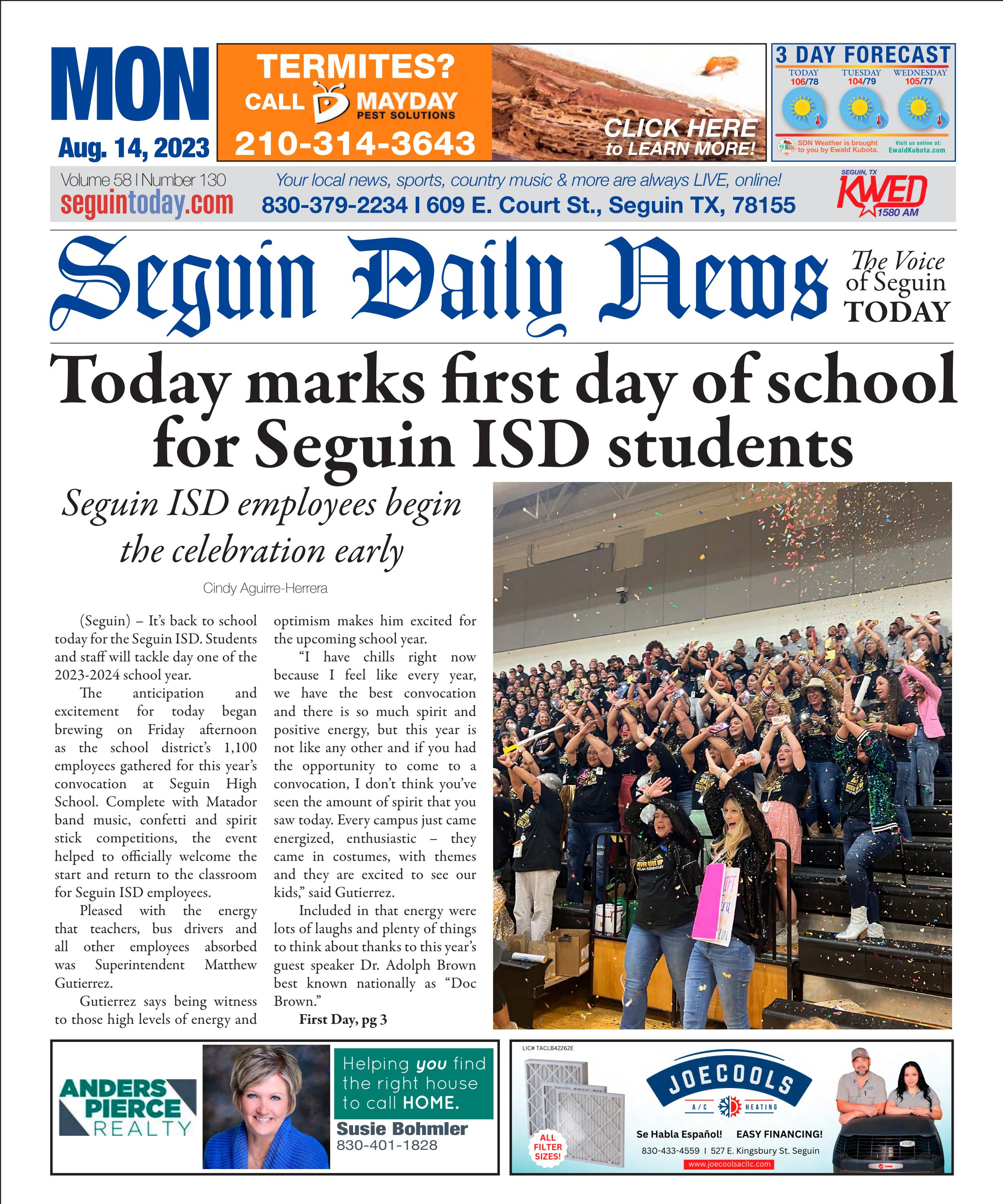 SDN: August 14, 2023 by Seguin Today - Issuu