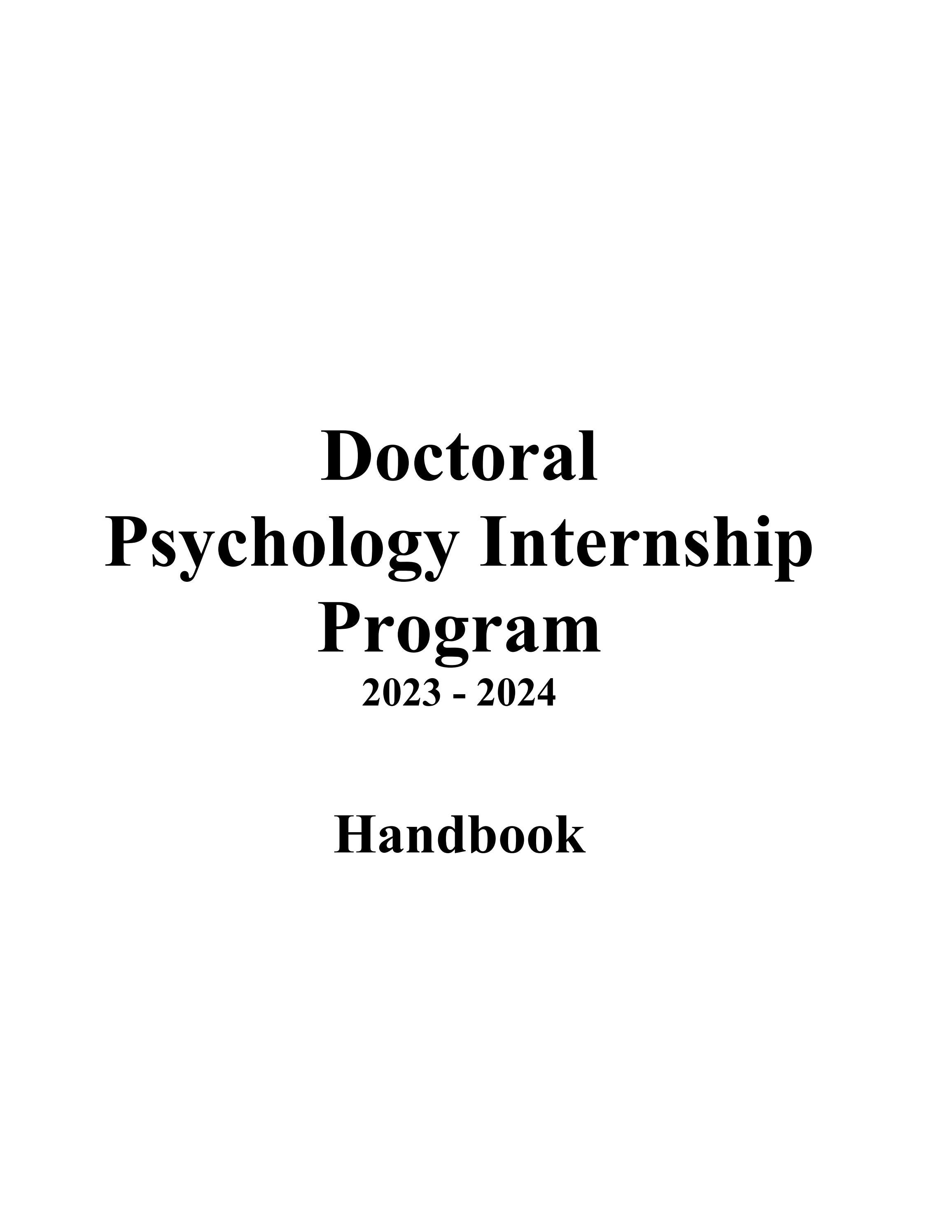 20232024 UT Tyler Doctoral Psychology Internship Program Handbook by UT Health Science Center