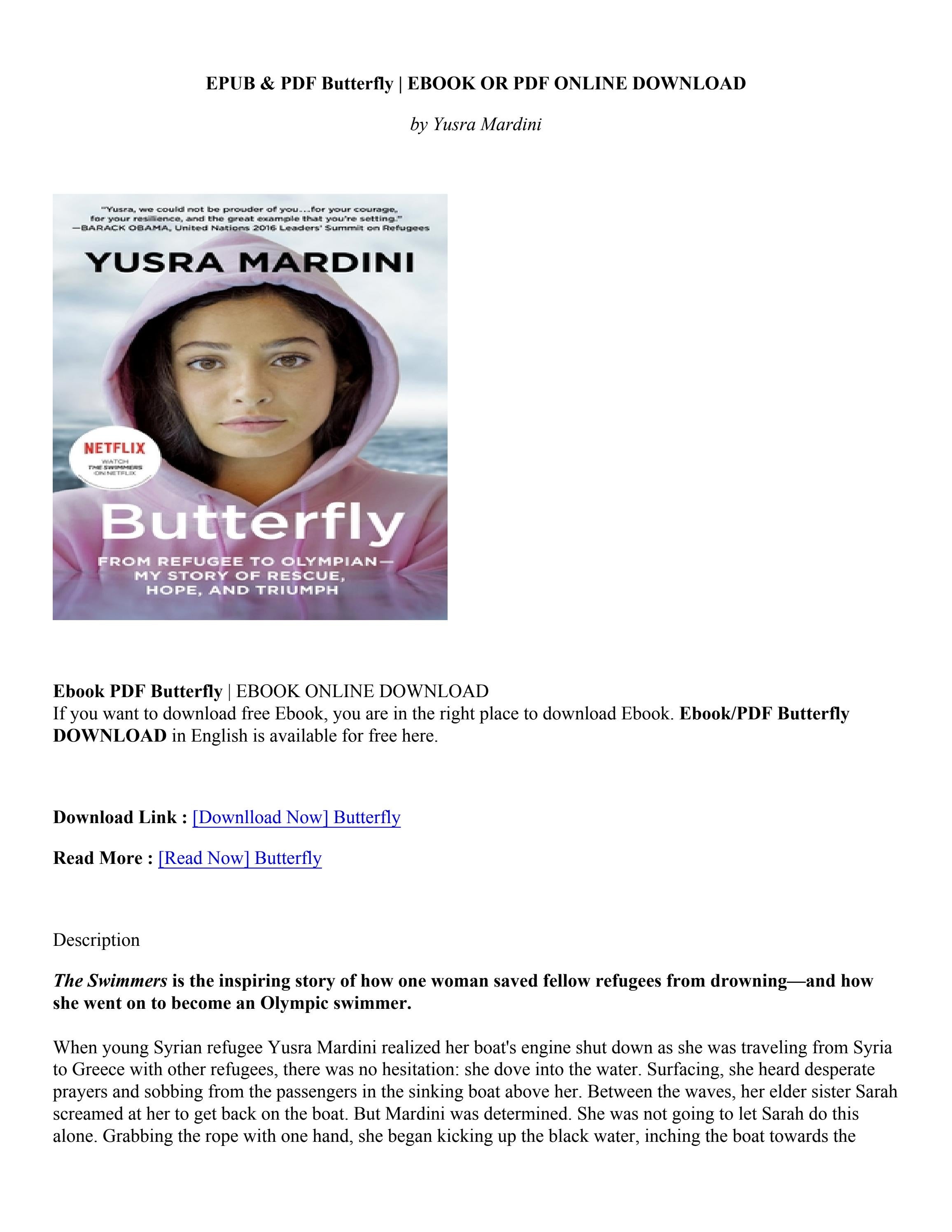 [Download Book] Butterfly Yusra Mardini by PaigeJenningss Issuu