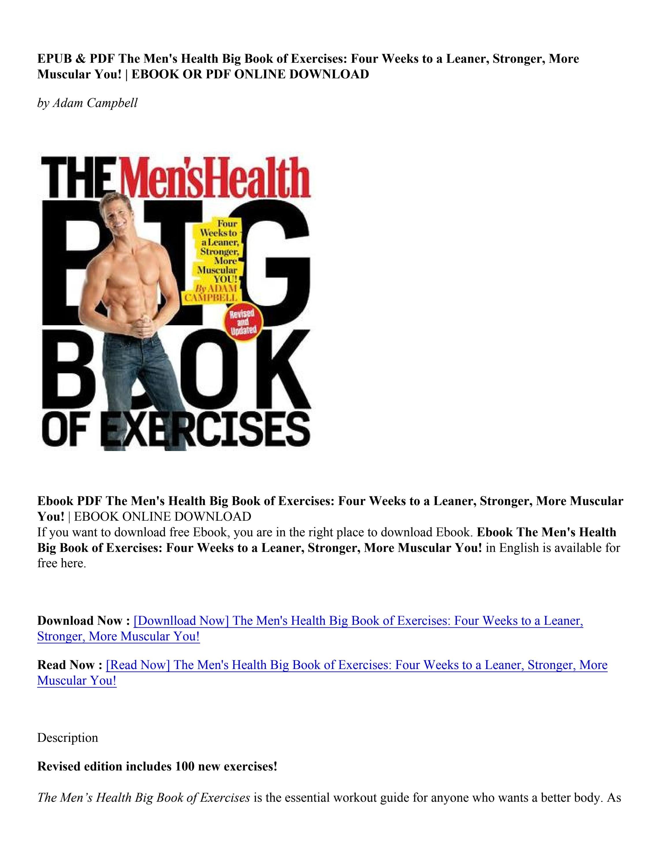 (PDF) The Men's Health Big Book of Exercises Four Weeks to a Leaner