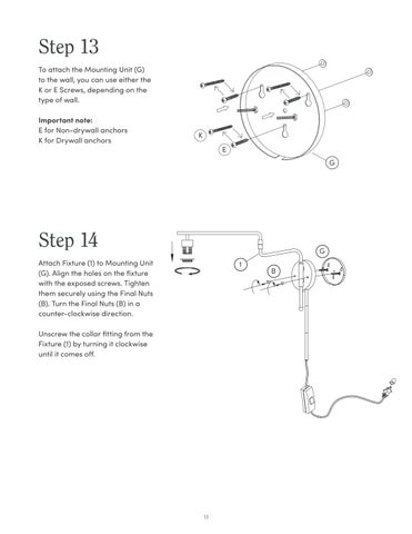 nathanjameshome 灯饰目录 · Kai 壁灯 Instruction Sheet 第 13 页