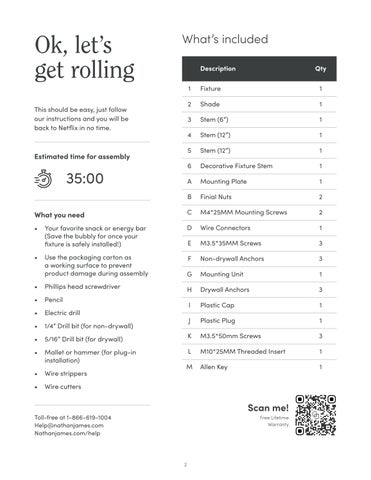 nathanjameshome 灯饰目录 · Kai 壁灯 Instruction Sheet 第 2 页
