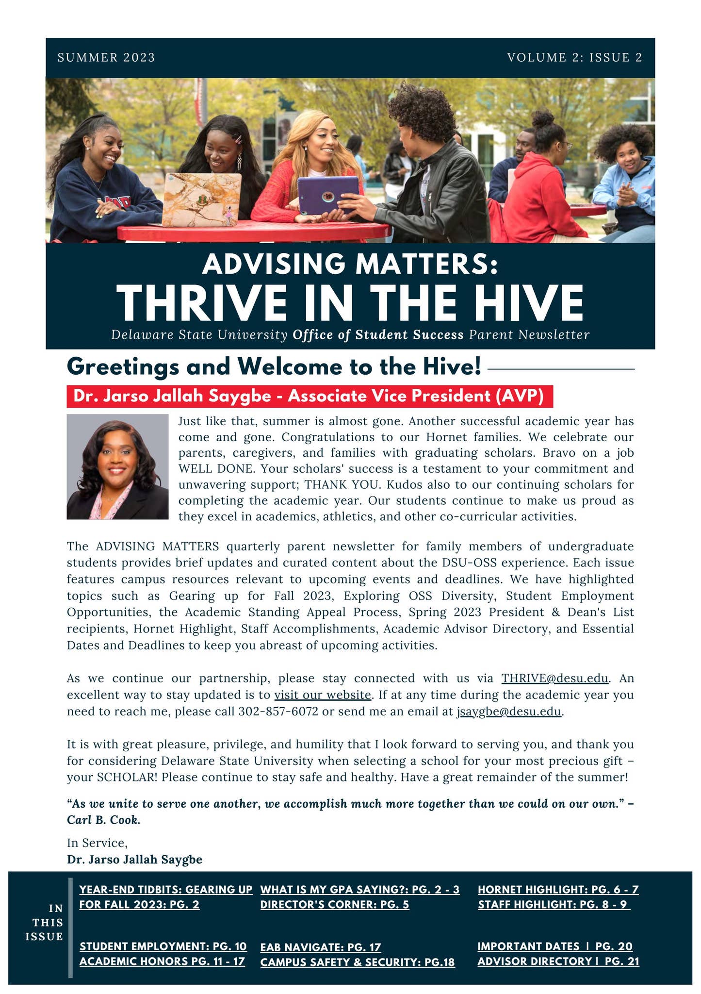 Delaware State University Office of Student Success Summer 2023 Newsletter  by delstateuniv - Issuu, image size:1445x2048