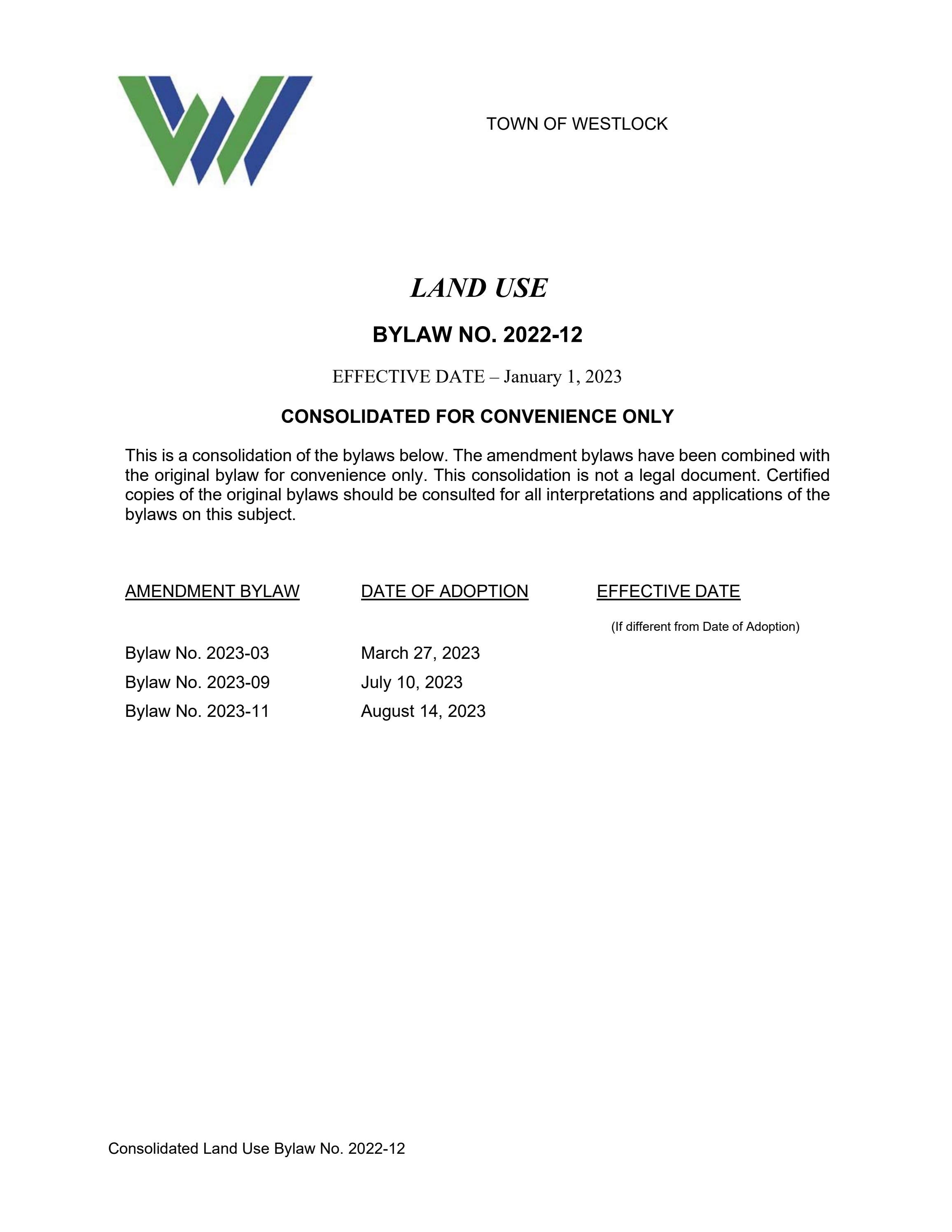 Town of Westlock Land Use Bylaw No. 202212 by Town of Westlock Issuu