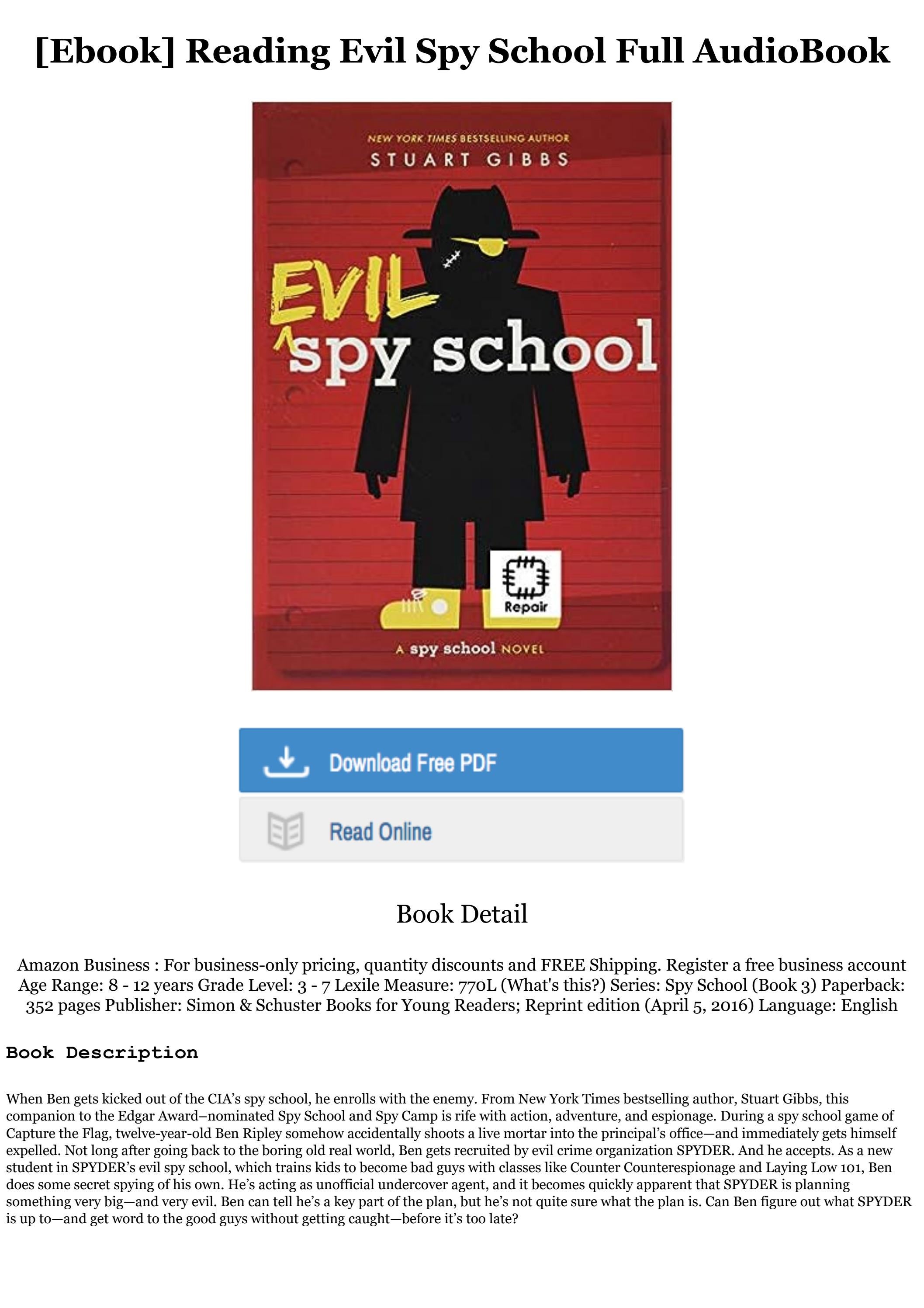 !D.o.w.n.l.o.a.d eBook Evil Spy School Full AudioBook by elladeegan Issuu